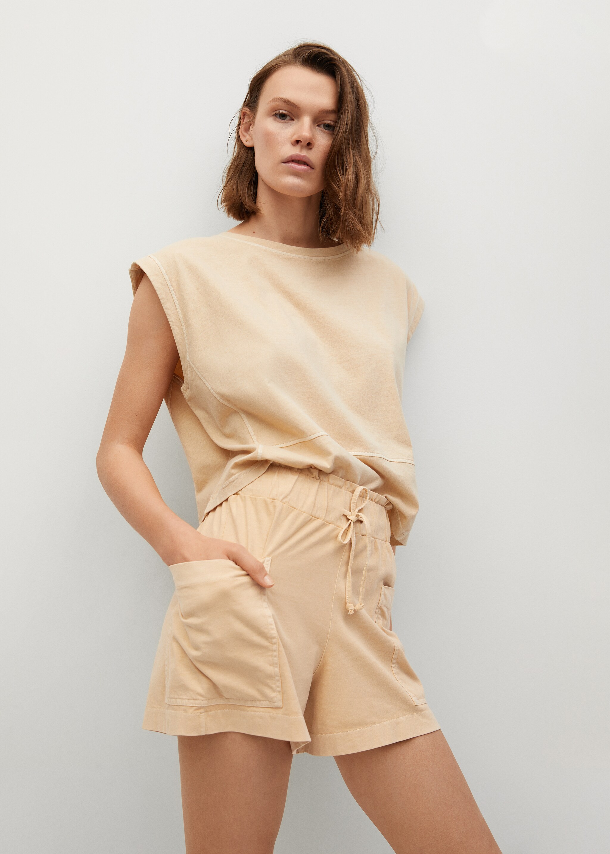 Mineral dye cotton shorts - Medium plane
