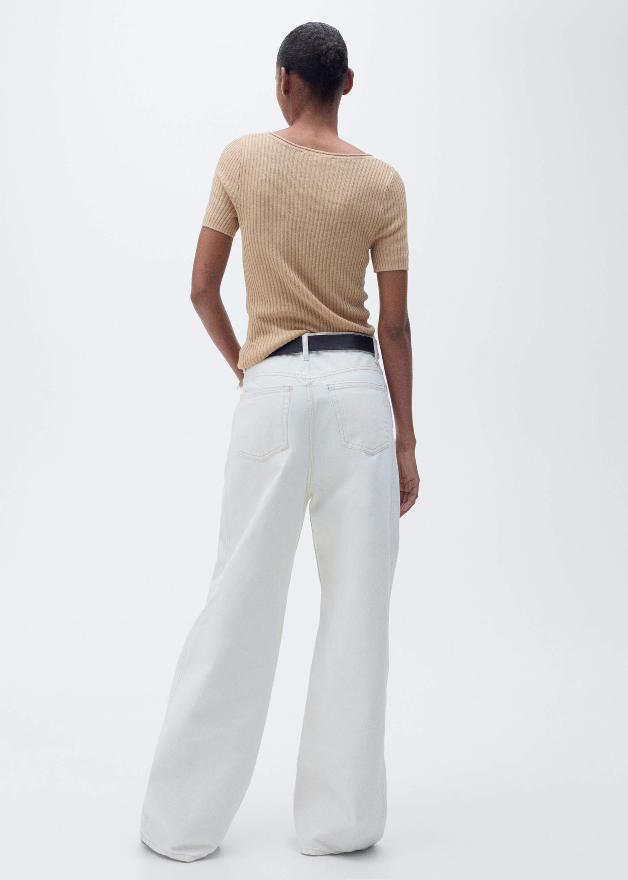 Jersei punt barreja lli - Revers de l'article, Marró mitjà. Ref: 87087167-00.