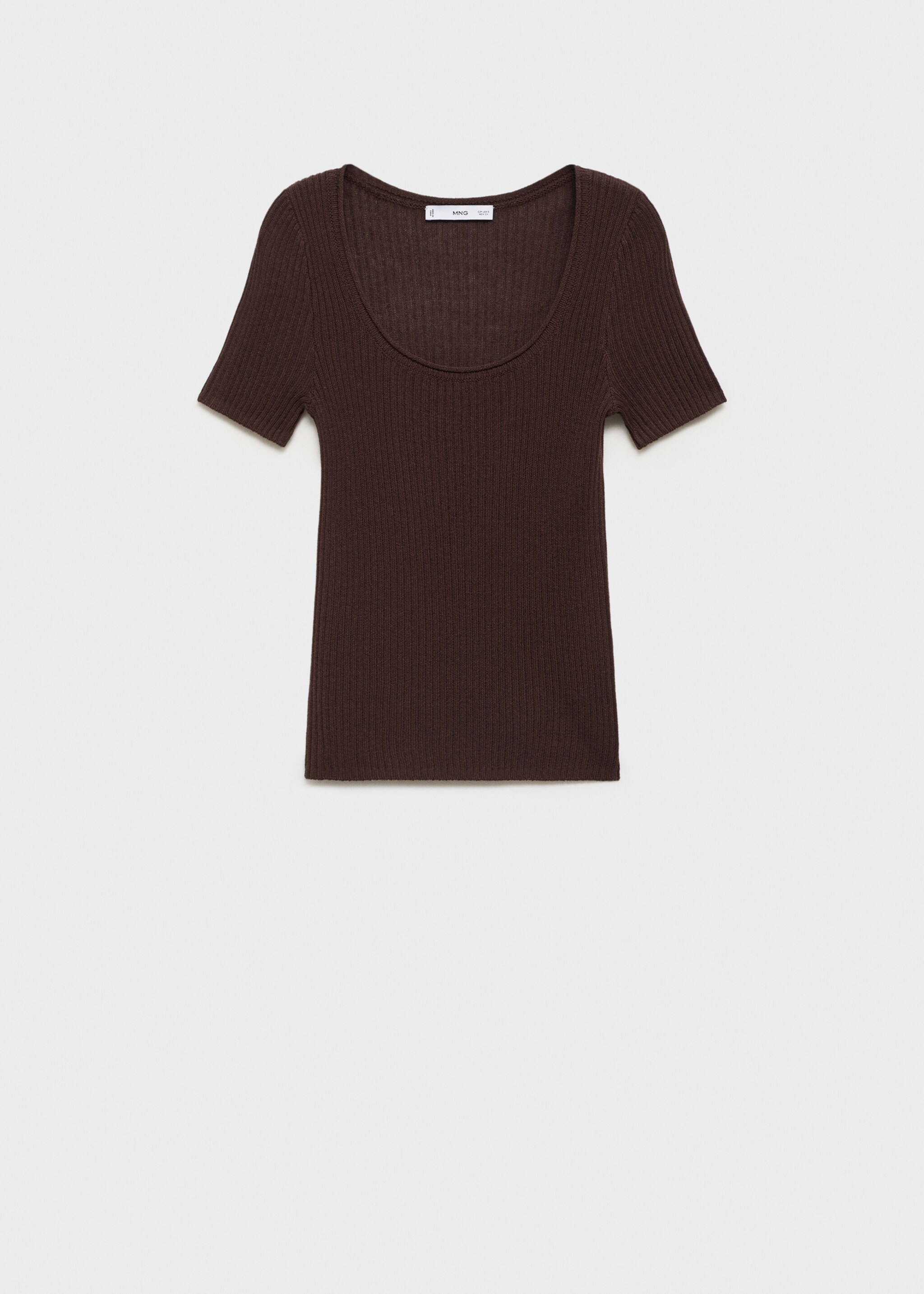 Pull maille lin mélangé - Article sans modèle, Chocolat. Ref: 87087167-00.