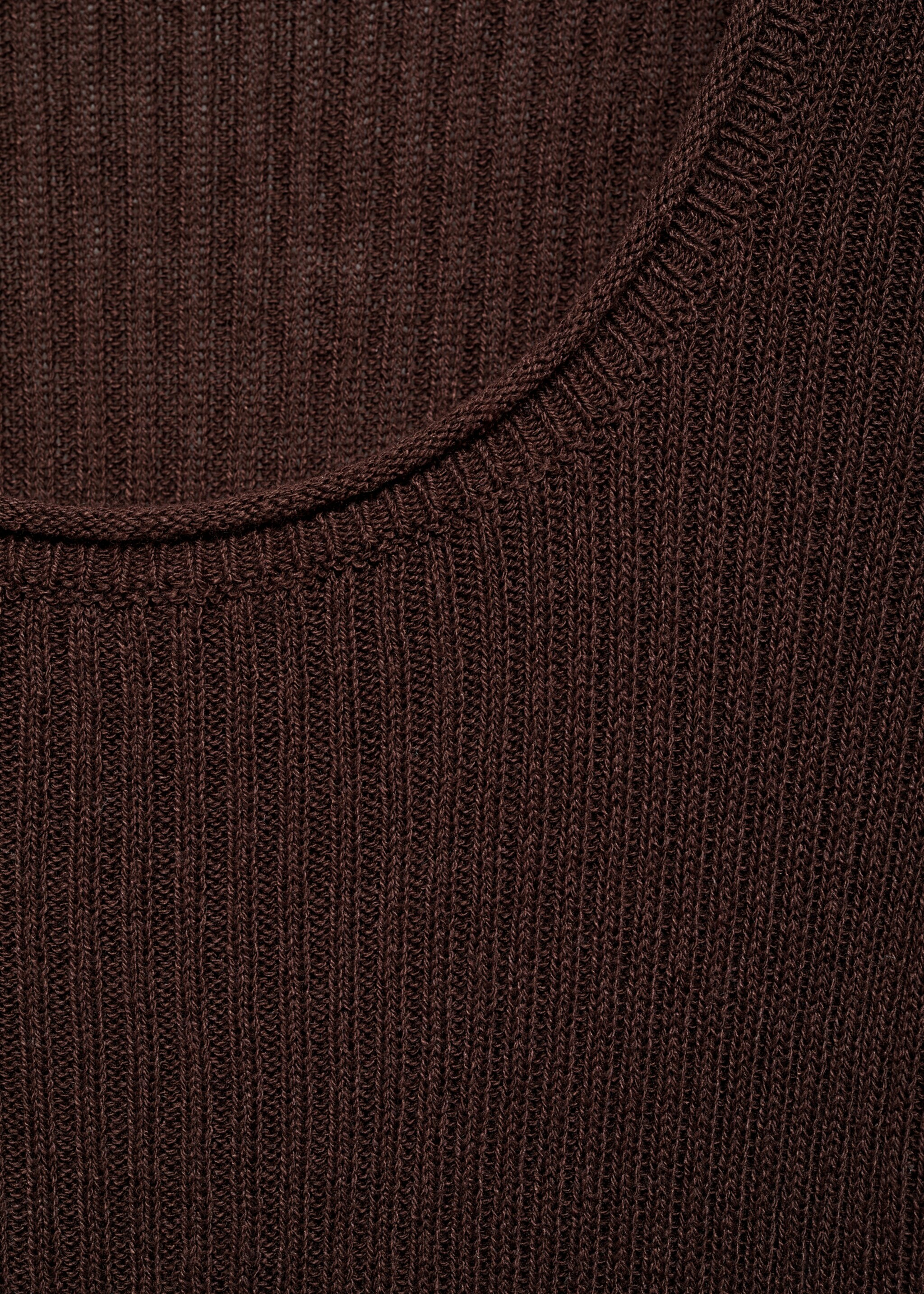 Pull maille lin mélangé - Détail de l'article 8, Chocolat. Ref: 87087167-00.