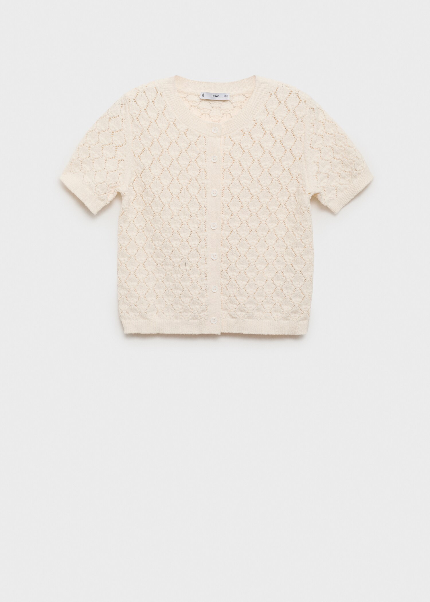 Kurzärmliger Cardigan mit Lochmuster - Artikel ohne Model