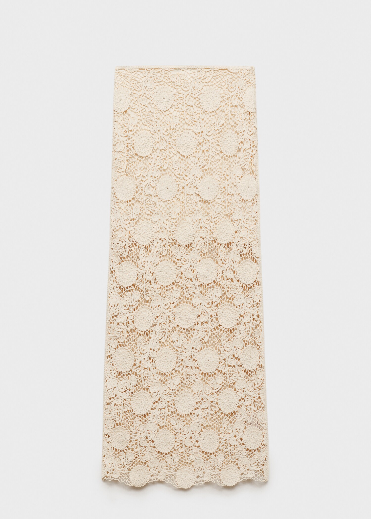 Long crochet floral skirt - Article without model