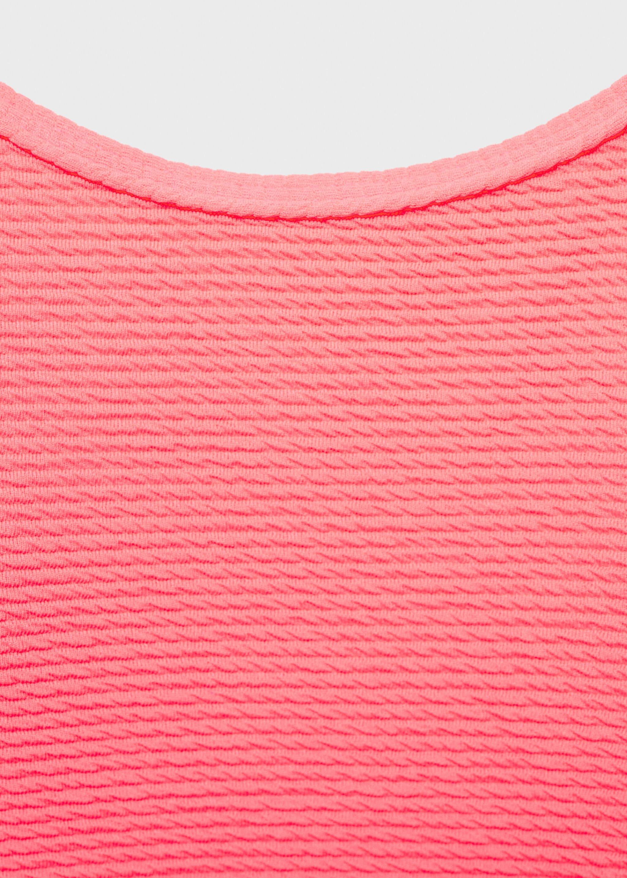 Textured swimsuit - Details of the article 0, Coral Red. Ref: 87087174-00.