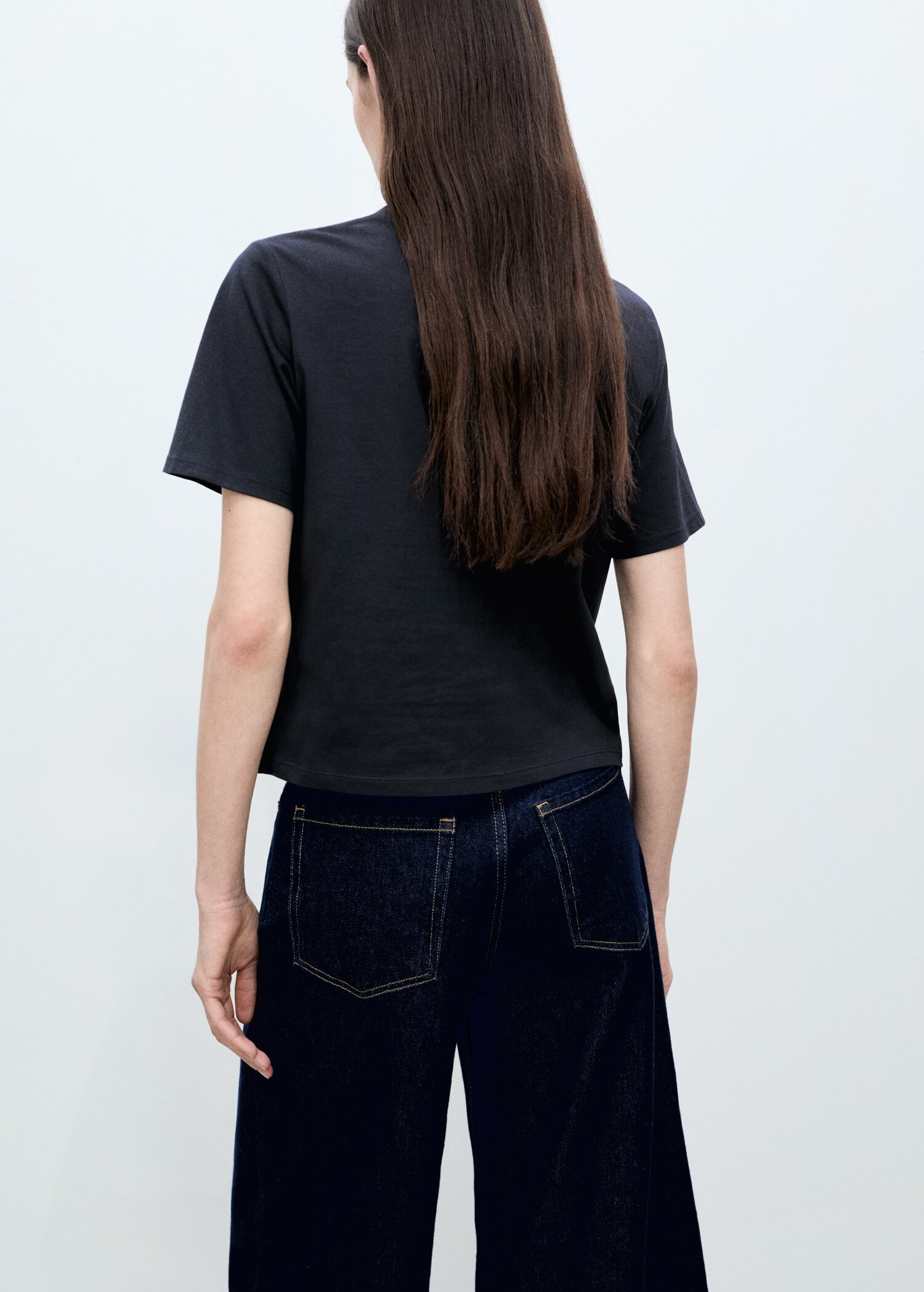 Samarreta màniga curta aplic flors - Revers de l'article