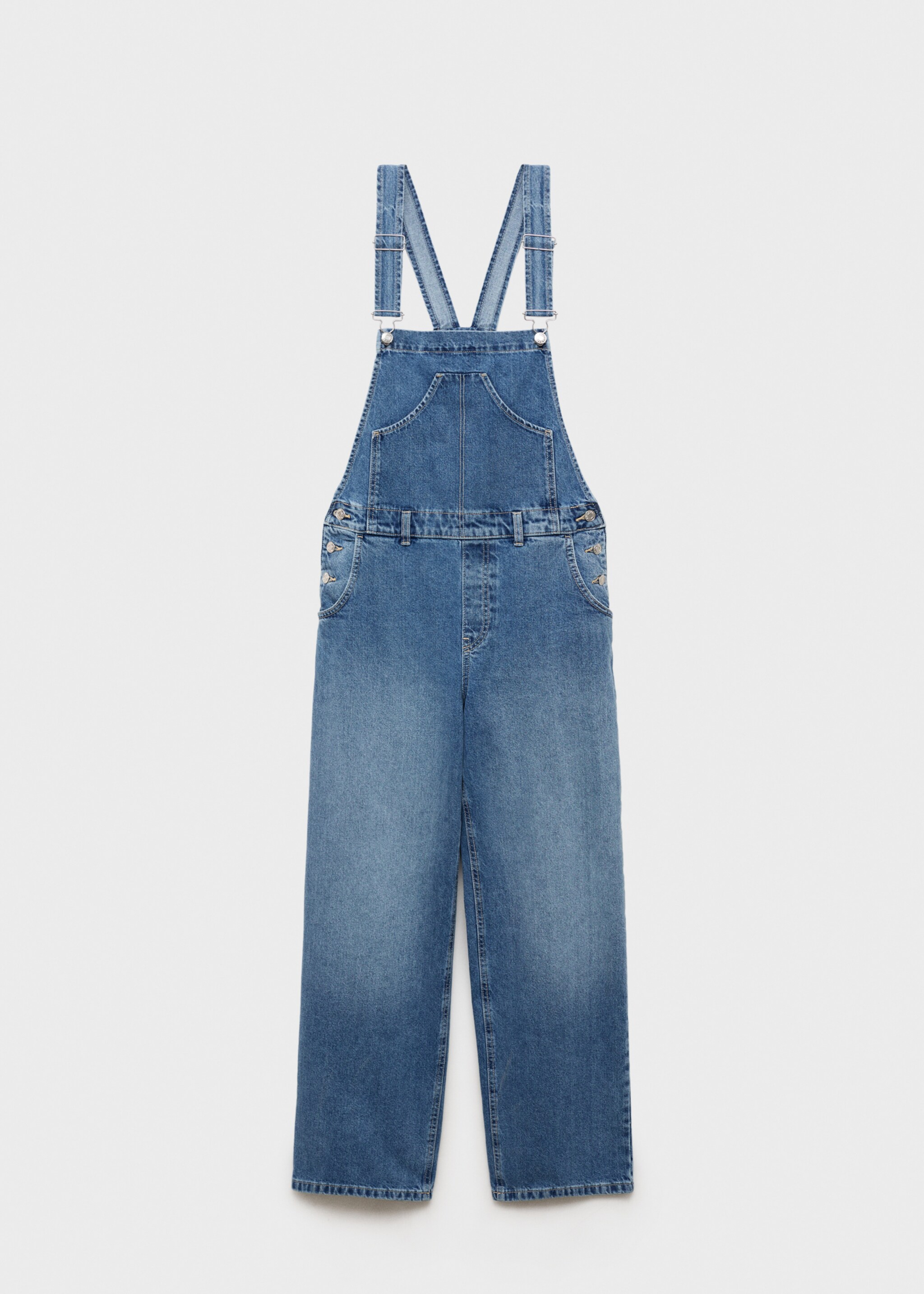 Straight denim dungarees - Article without model, Medium Blue. Ref: 87087180-00.