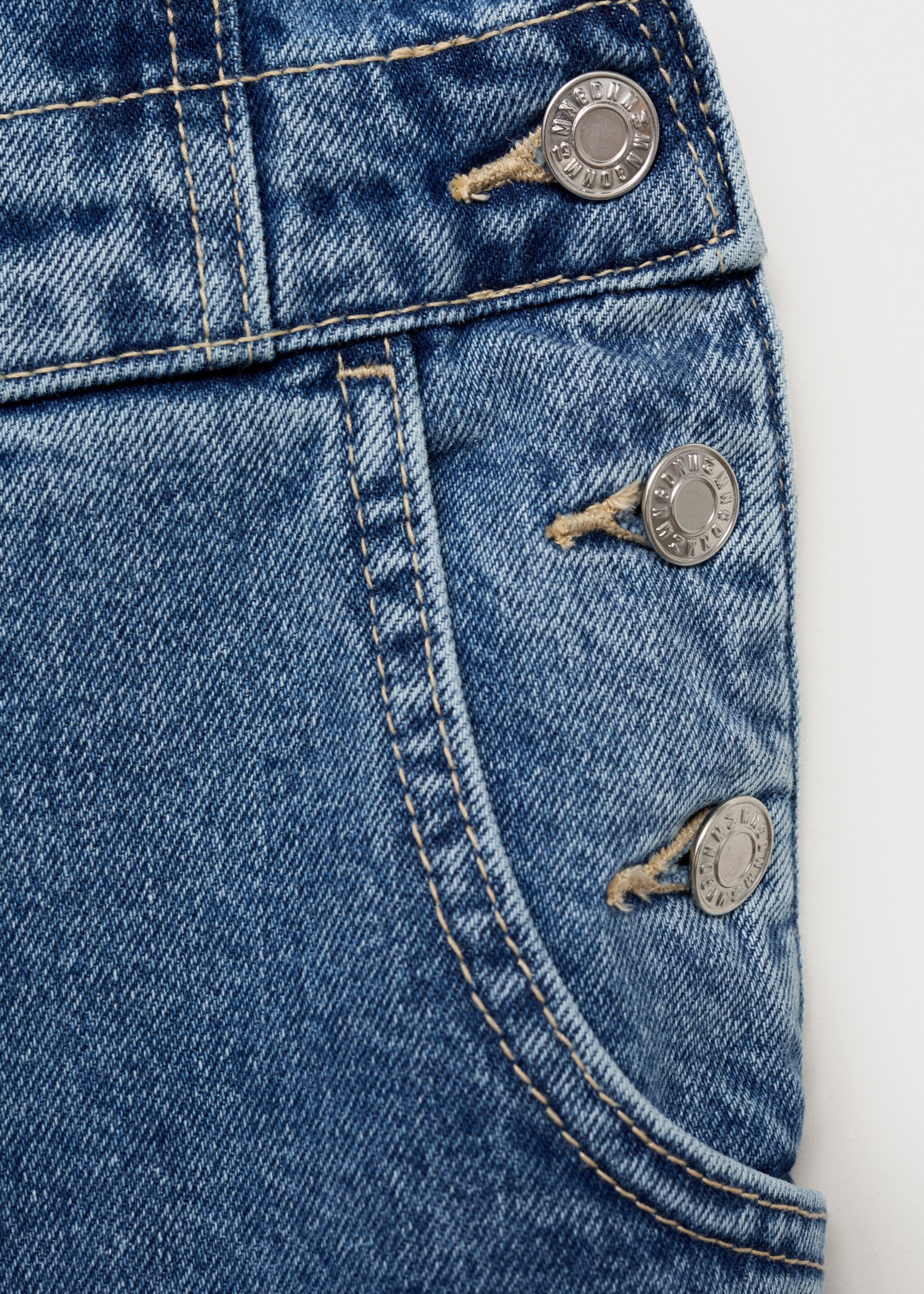 Straight denim dungarees - Details of the article 0, Medium Blue. Ref: 87087180-00.