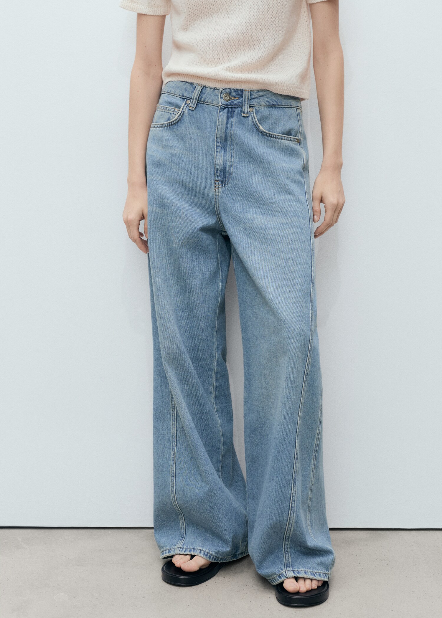 Wideleg mid-rise jeans - Medium plane
