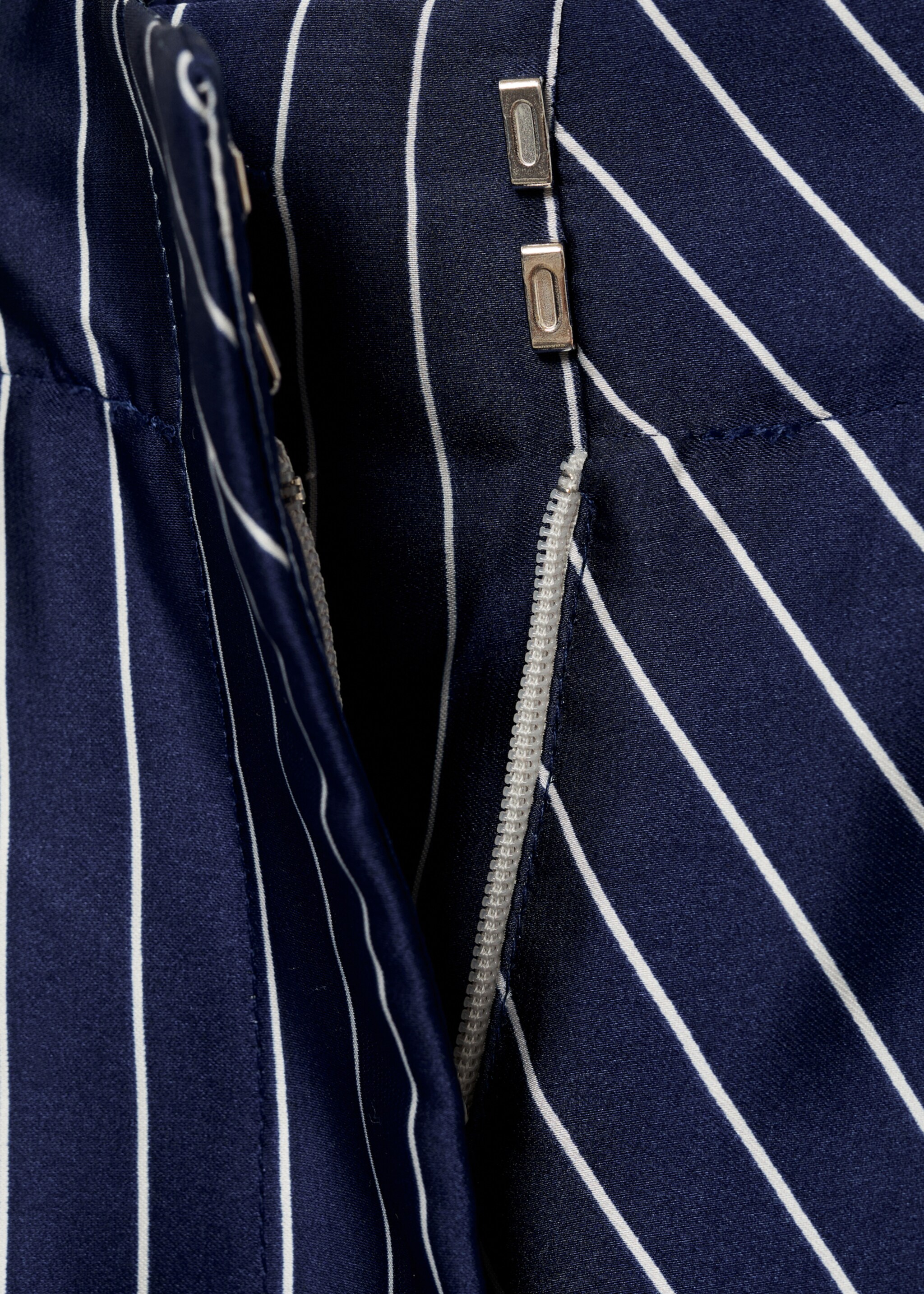 Satin trousers with combined stripes - Details of the article 8, Blue. Ref: 87087193-00.