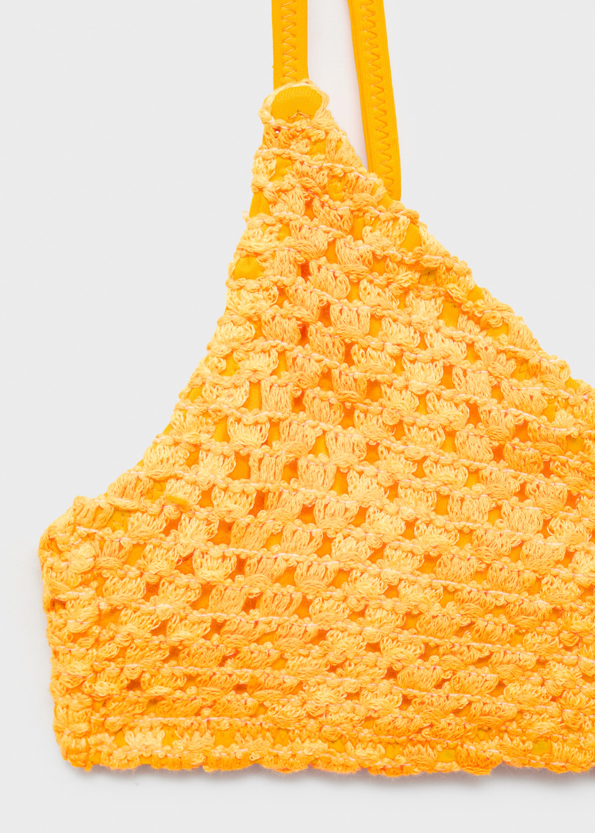 Crochet bikini top - Details of the article 0, Pastel Yellow. Ref: 87087674-00.