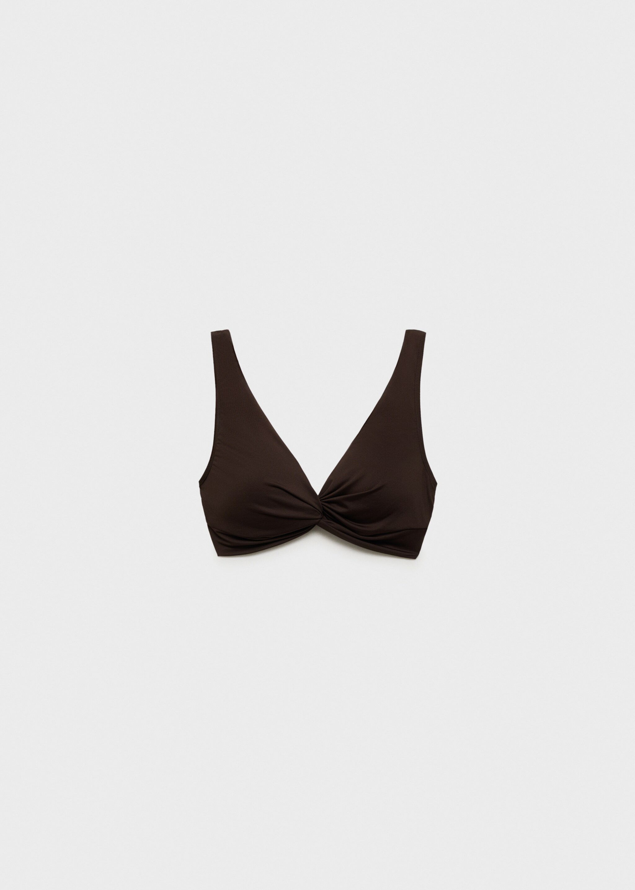 Draped bikini top - Article without model, Chocolate. Ref: 87087675-00.