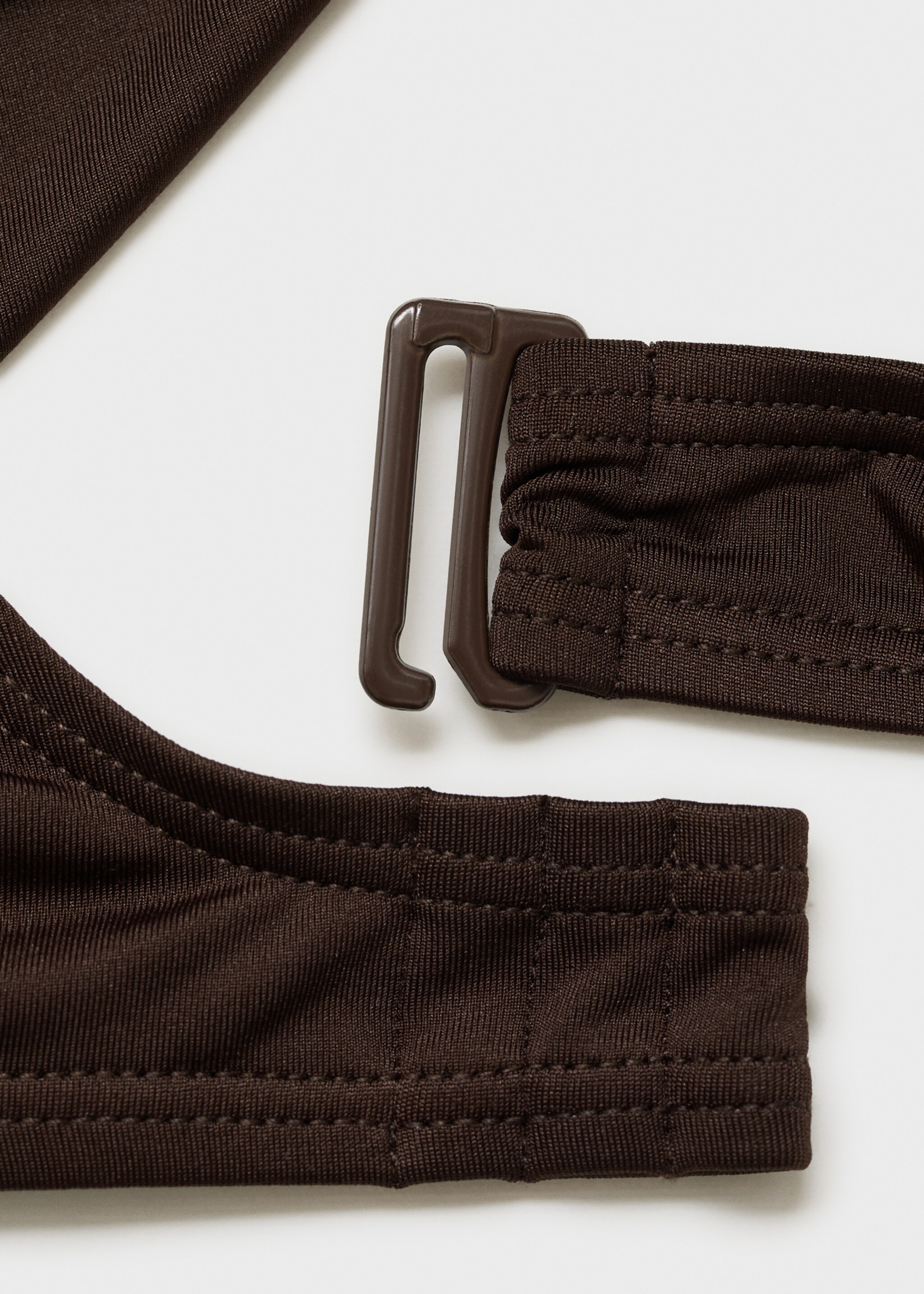 Draped bikini top - Details of the article 0, Chocolate. Ref: 87087675-00.