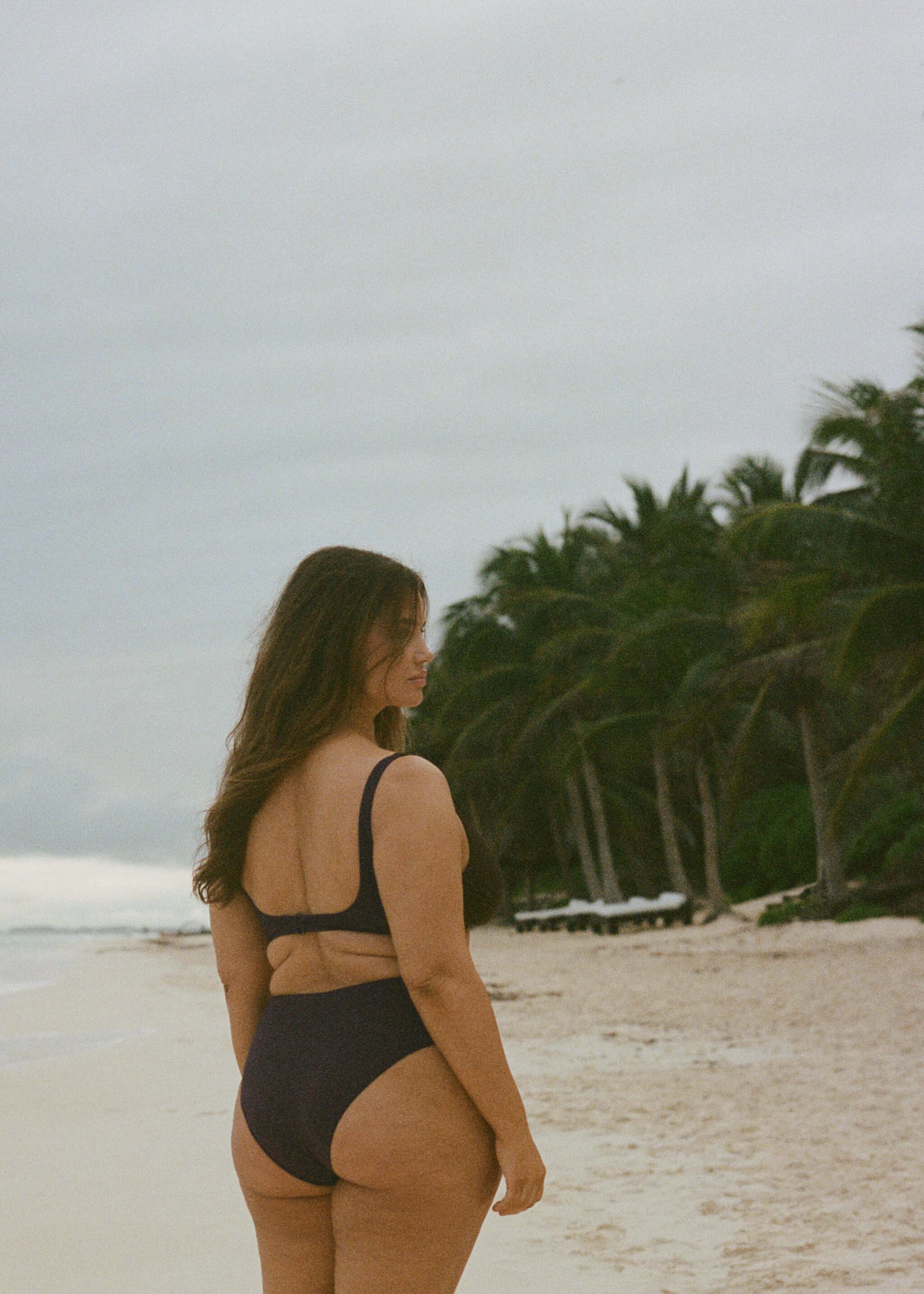 Draped bikini top - Details of the article 5, Chocolate. Ref: 87087675-00.