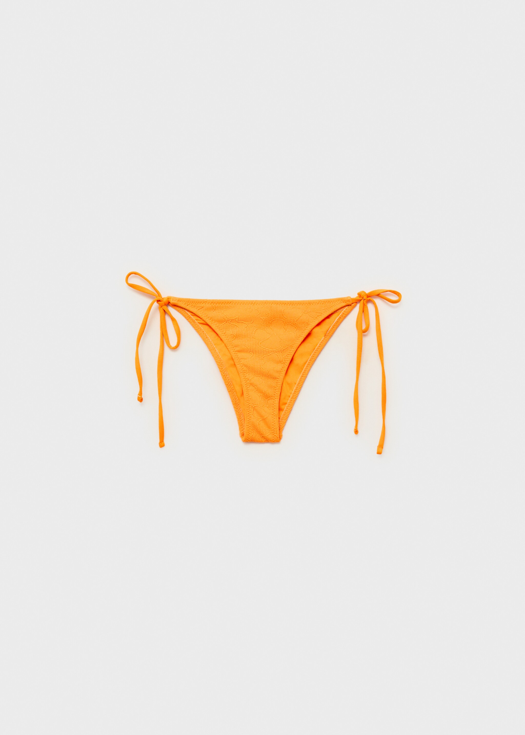 Floral-embroidered bikini bottoms - Article without model, Pastel Yellow. Ref: 87087676-00.
