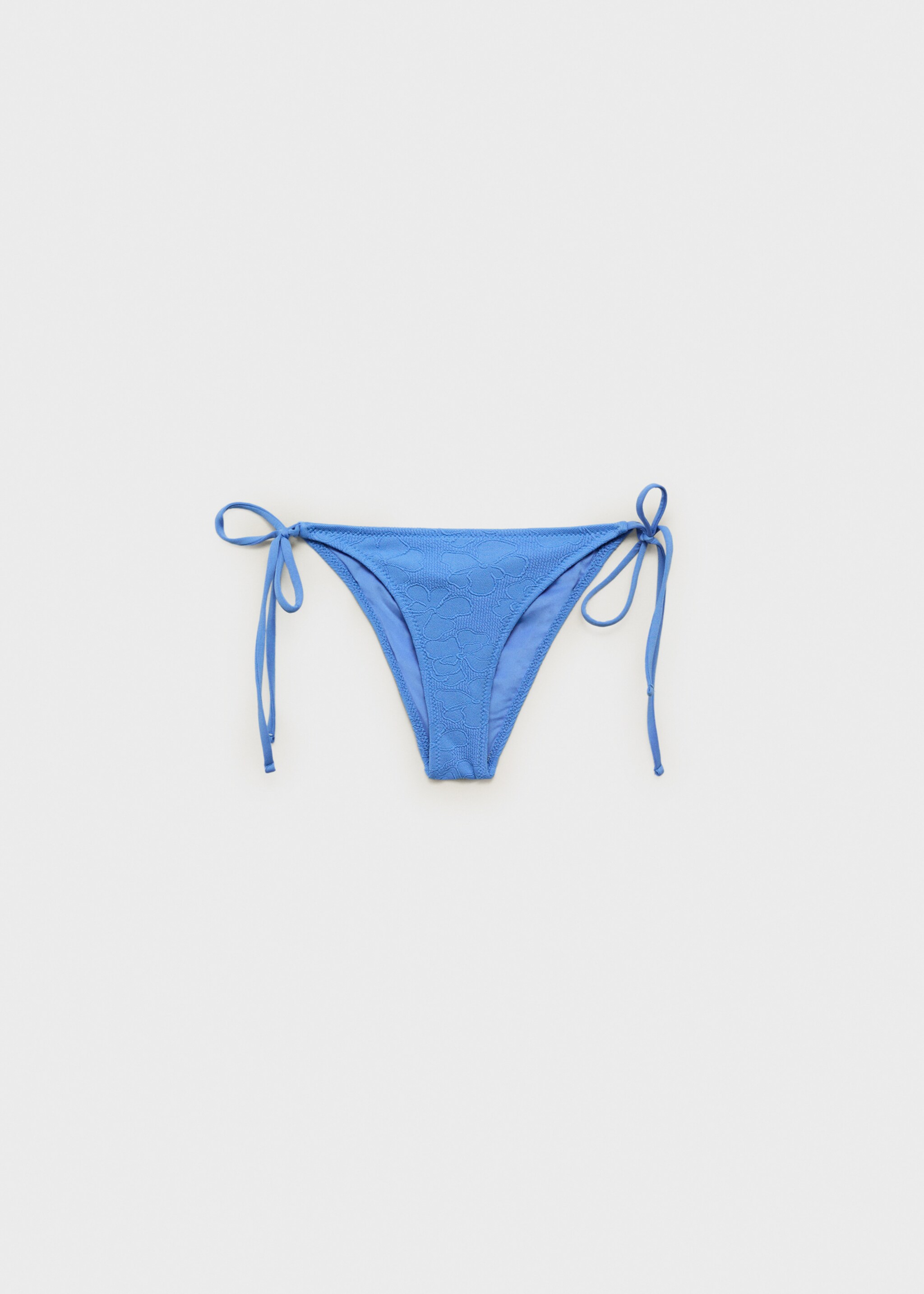 Floral-embroidered bikini bottoms - Article without model, Sky Blue. Ref: 87087676-00.
