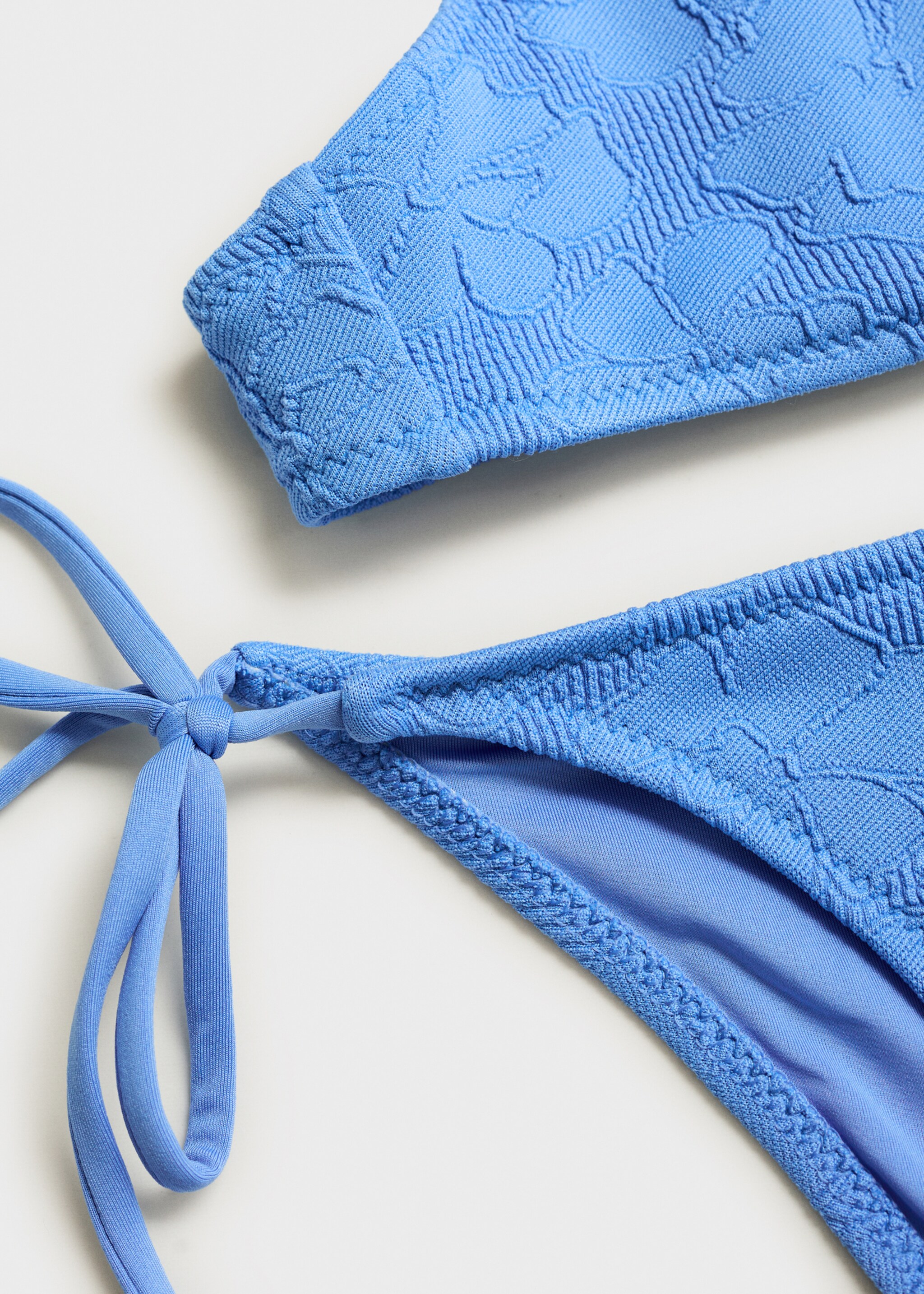 Floral-embroidered bikini bottoms - Details of the article 0, Sky Blue. Ref: 87087676-00.