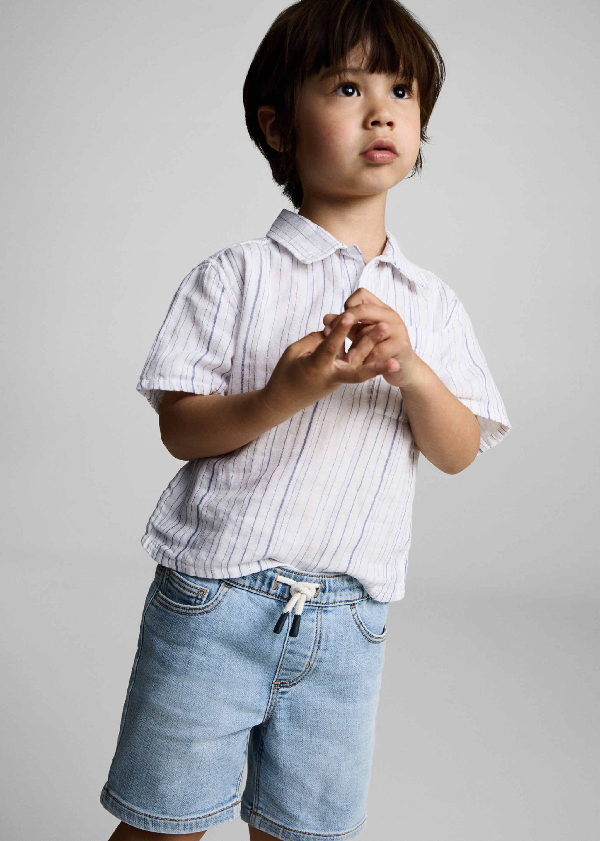 Bermudas denim cordón - Detalle del artículo 1, Azul medio. Ref: 87087682-00.