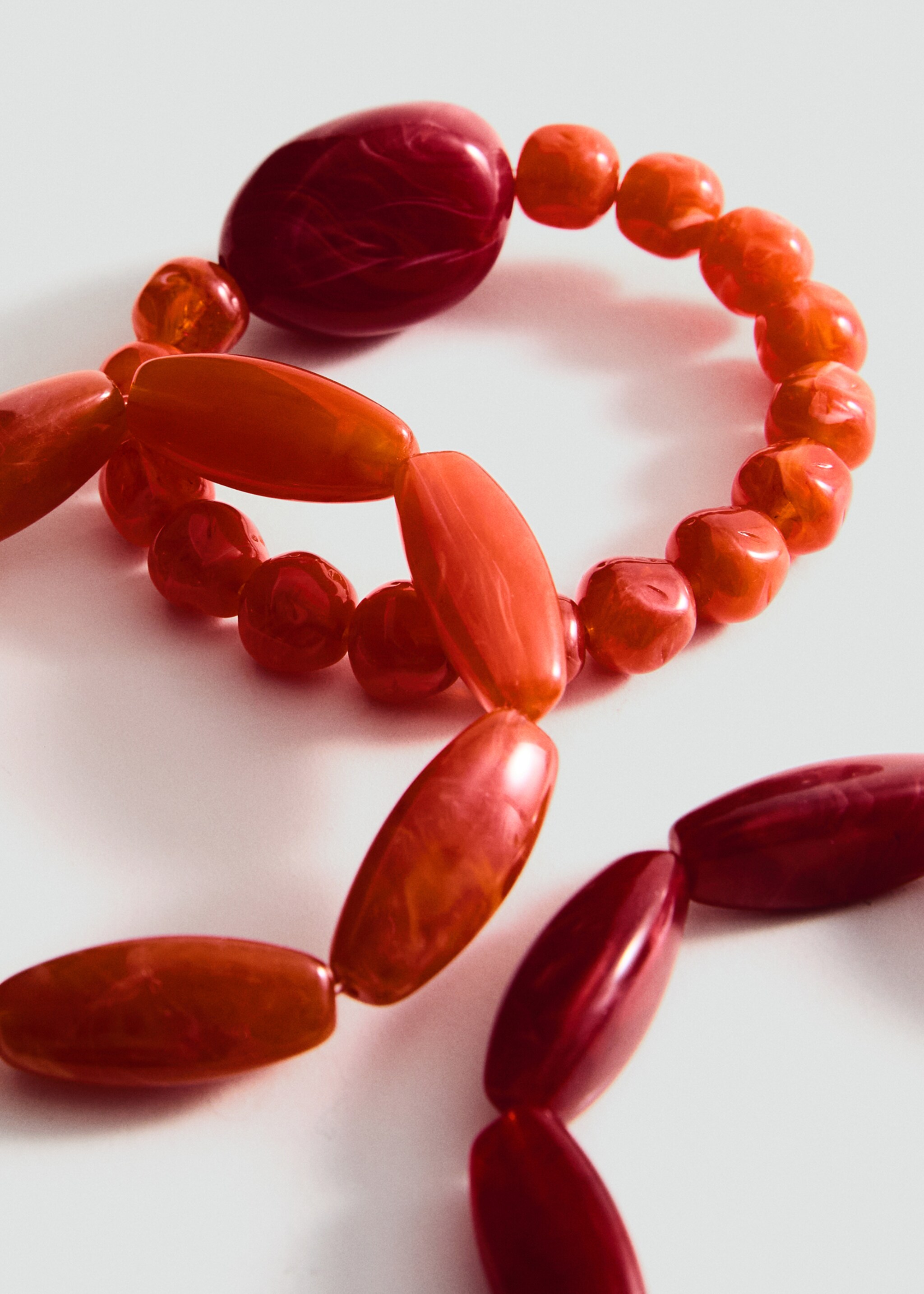 Set of 3 combined ball bracelets - Medium plane, Red. Ref: 87087698-00.