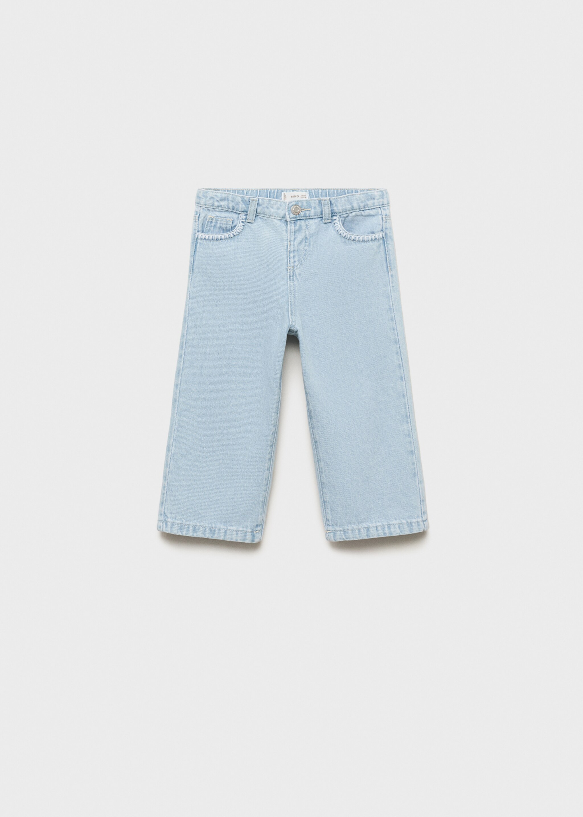 Embroidered culotte jeans - Article without model, Light Blue. Ref: 87087699-00.