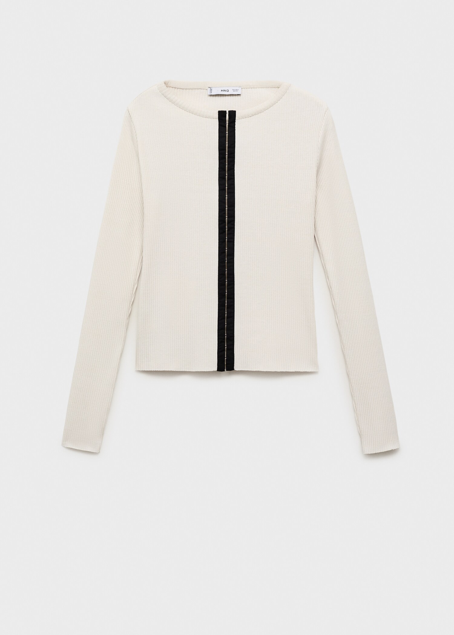 Cotton cardigan with contrasting closure - Article without model