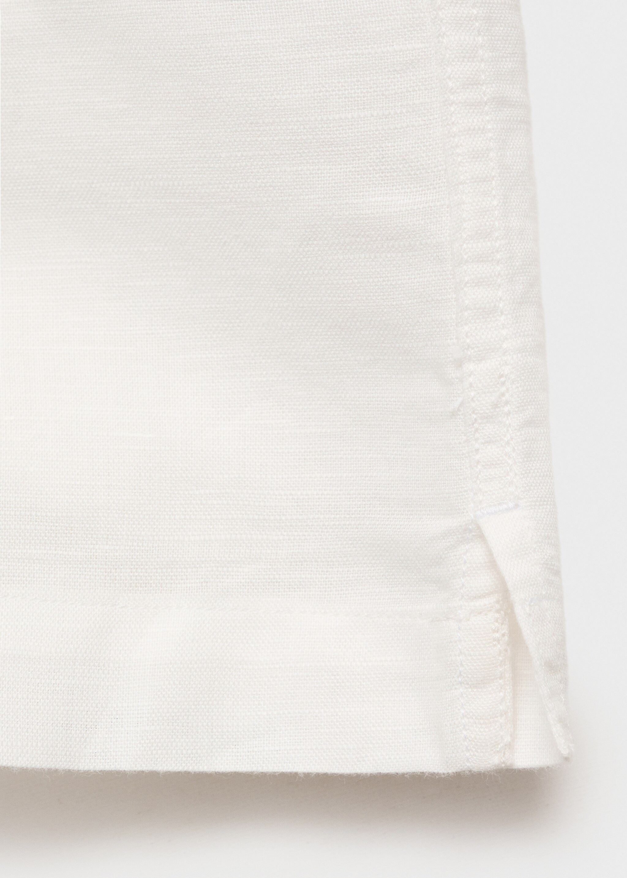 Short sleeve linen-blend shirt - Details of the article 0, White. Ref: 87087889-00.