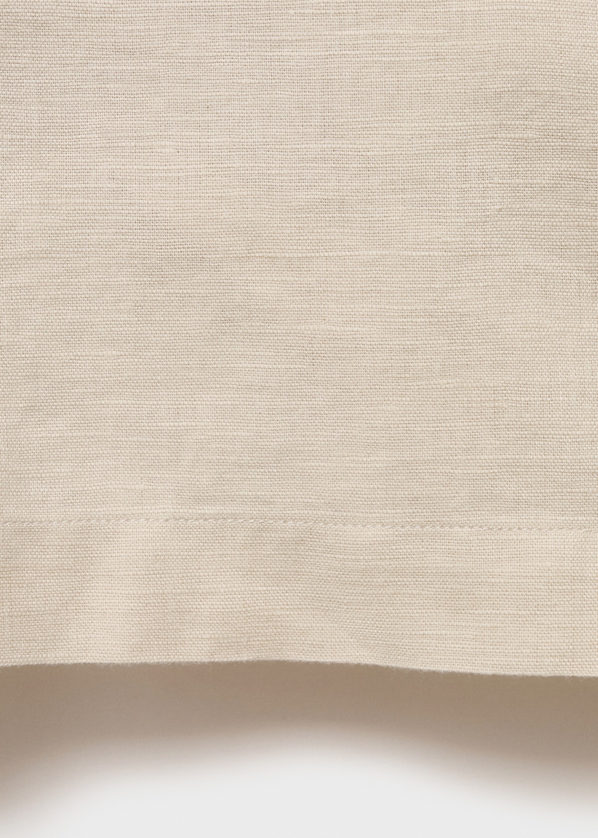 Short sleeve linen-blend shirt - Details of the article 0, Sand. Ref: 87087889-00.