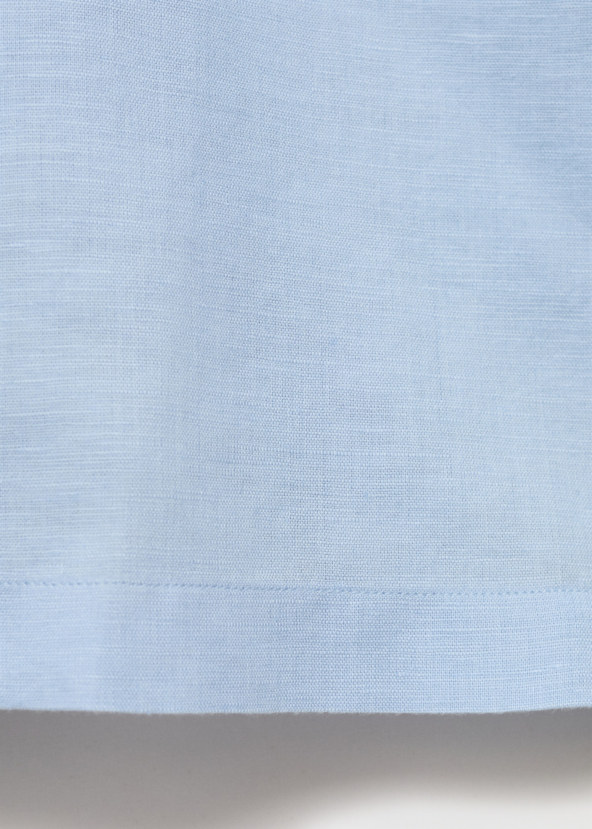 Short sleeve linen-blend shirt - Details of the article 0, Blue. Ref: 87087889-00.