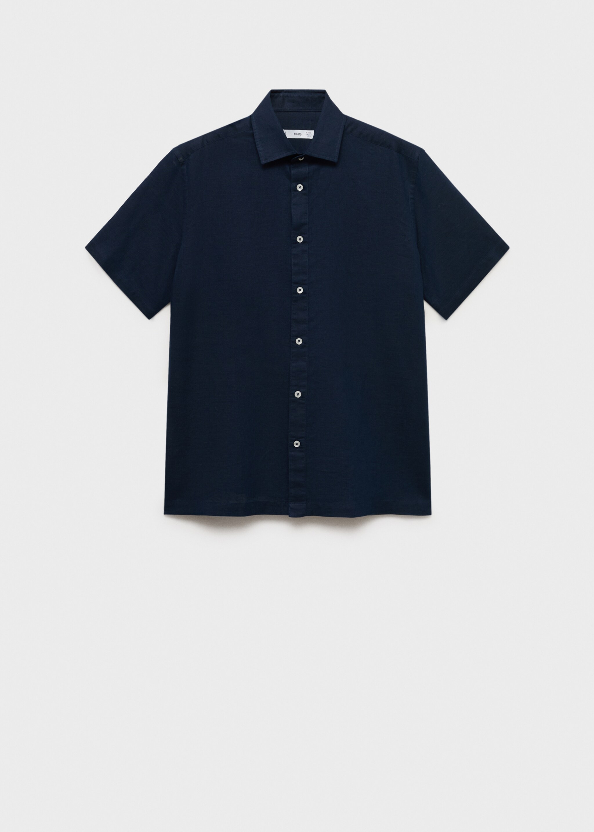 Kurzärmliges Leinenhemd - Artikel ohne Model, Dunkles Marineblau. Ref: 87087889-00.