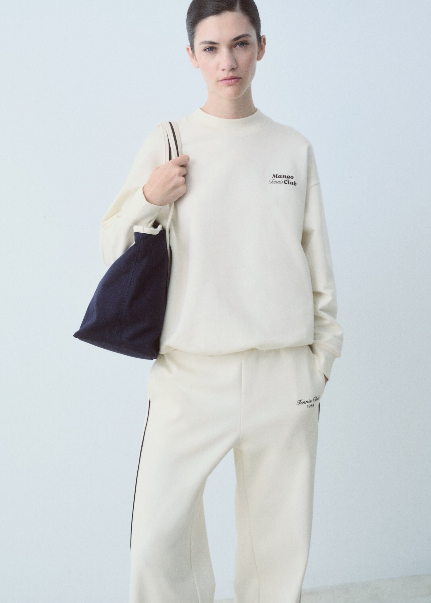 Sweat-shirt coton message imprimé - Plan moyen