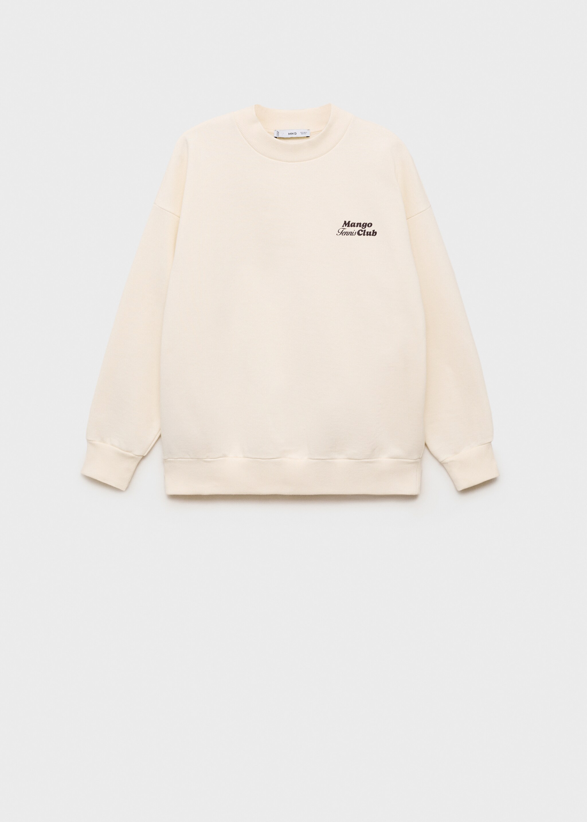 Sweat-shirt coton message imprimé - Article sans modèle, Écru. Ref: 87087903-00.