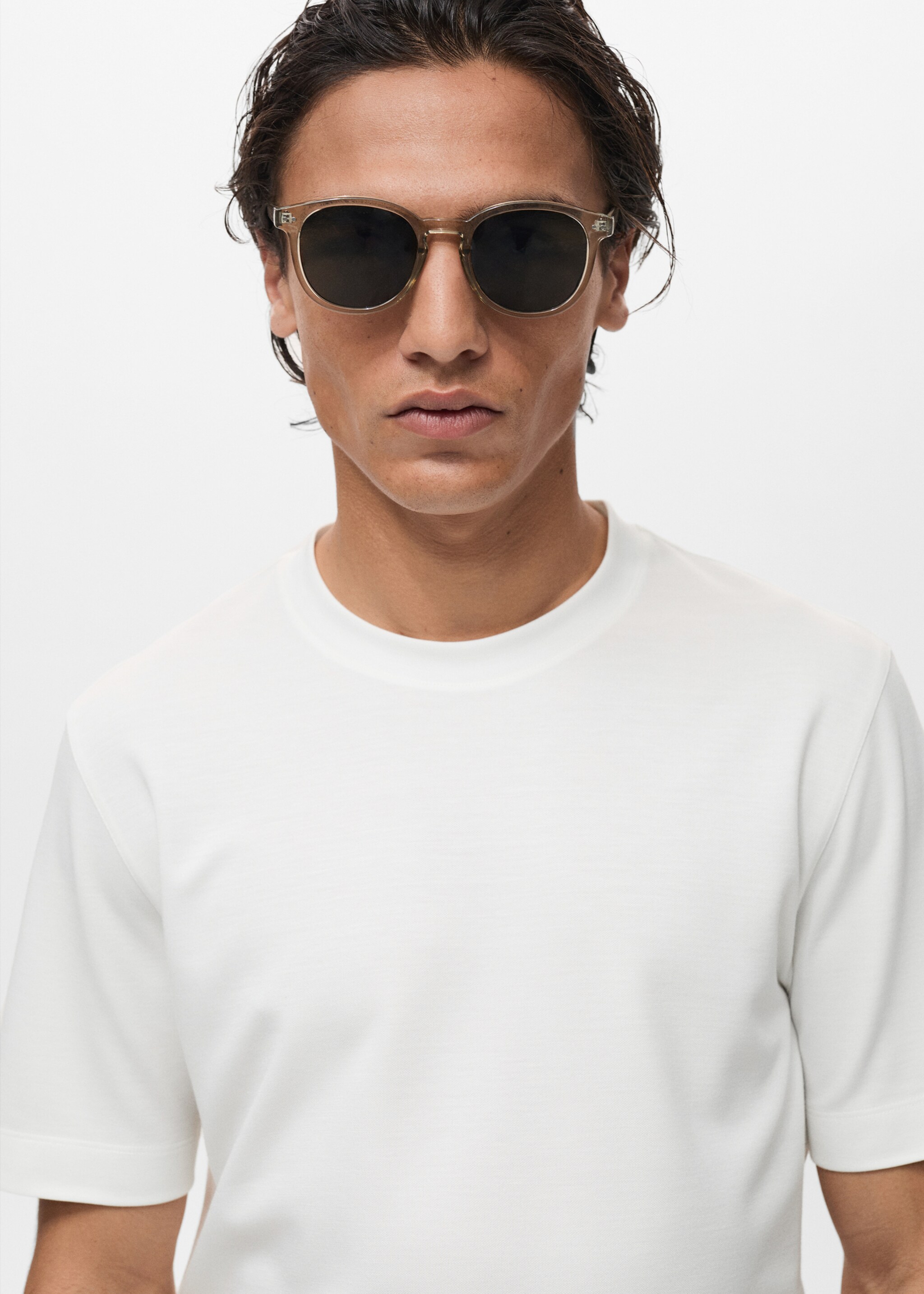 Samarreta lyocell màniga curta - Detall de l'article 1, Blanc. Ref: 87087907-00.