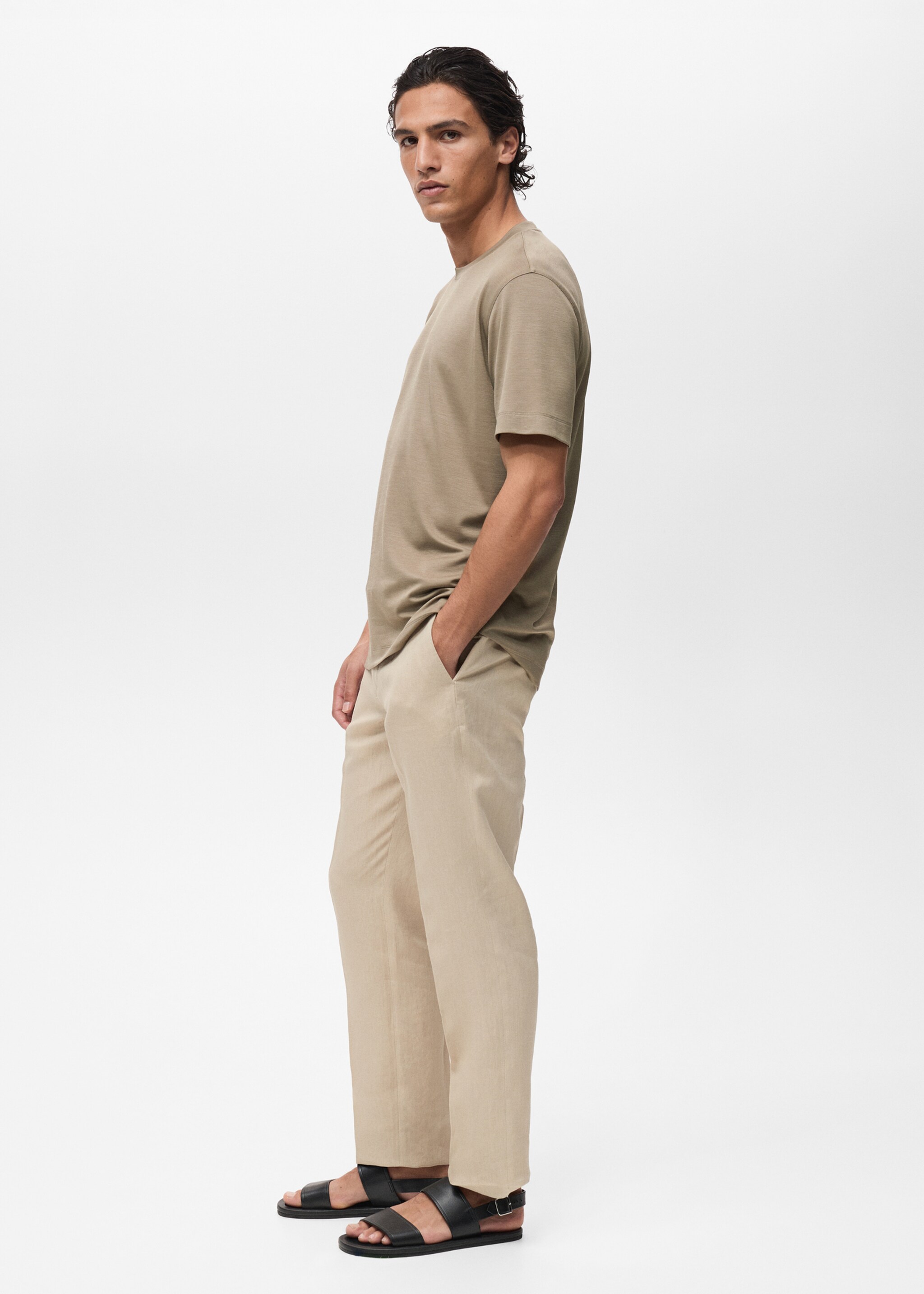 Samarreta lyocell màniga curta - Detall de l'article 2, Gris visó. Ref: 87087907-00.