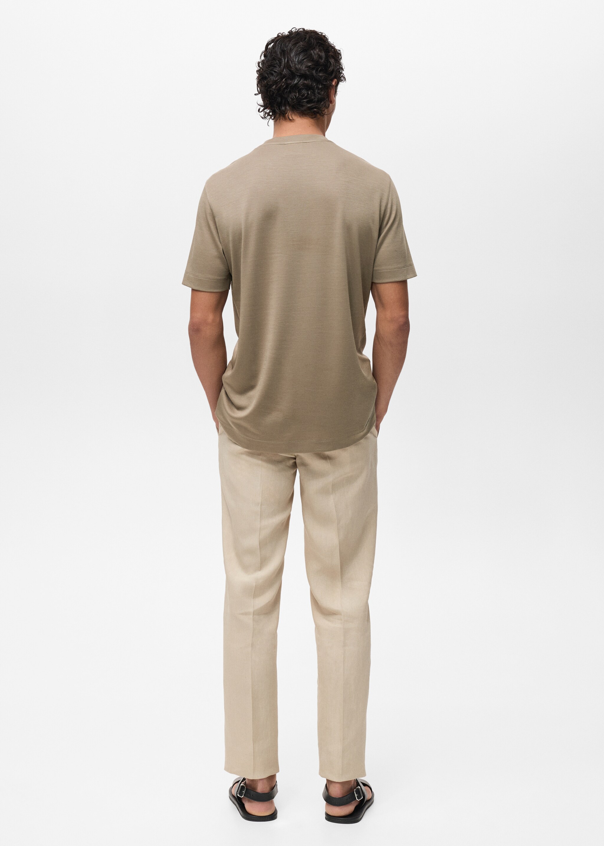 Samarreta lyocell màniga curta - Revers de l'article, Gris visó. Ref: 87087907-00.