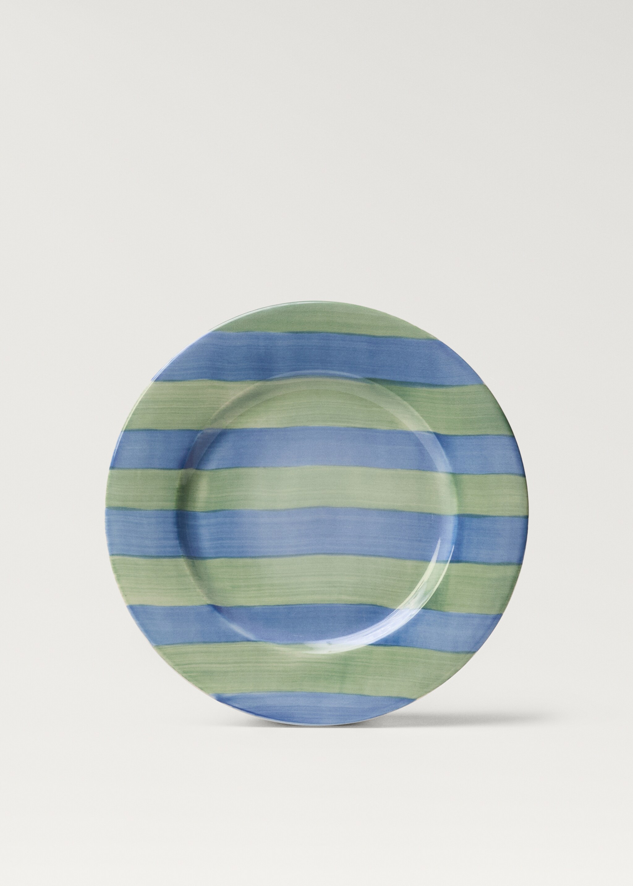 Dessous de plat en grès à rayures - Article sans modèle, Bleu. Ref: 87087909-00.