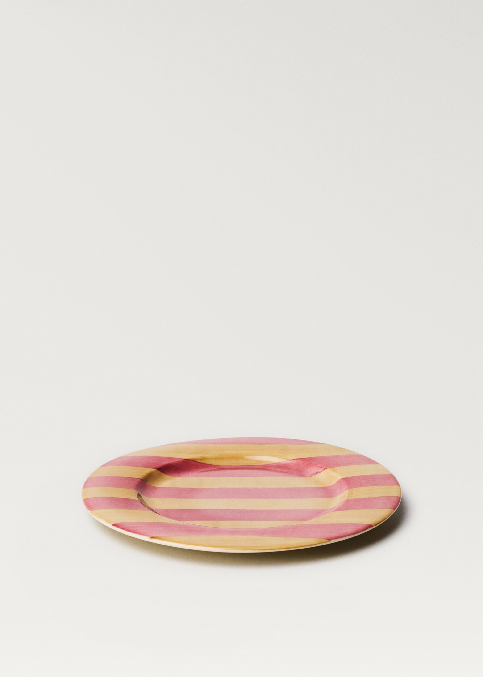 Dessous de plat en grès à rayures - Détail de l'article 1, Rose. Ref: 87087909-00.