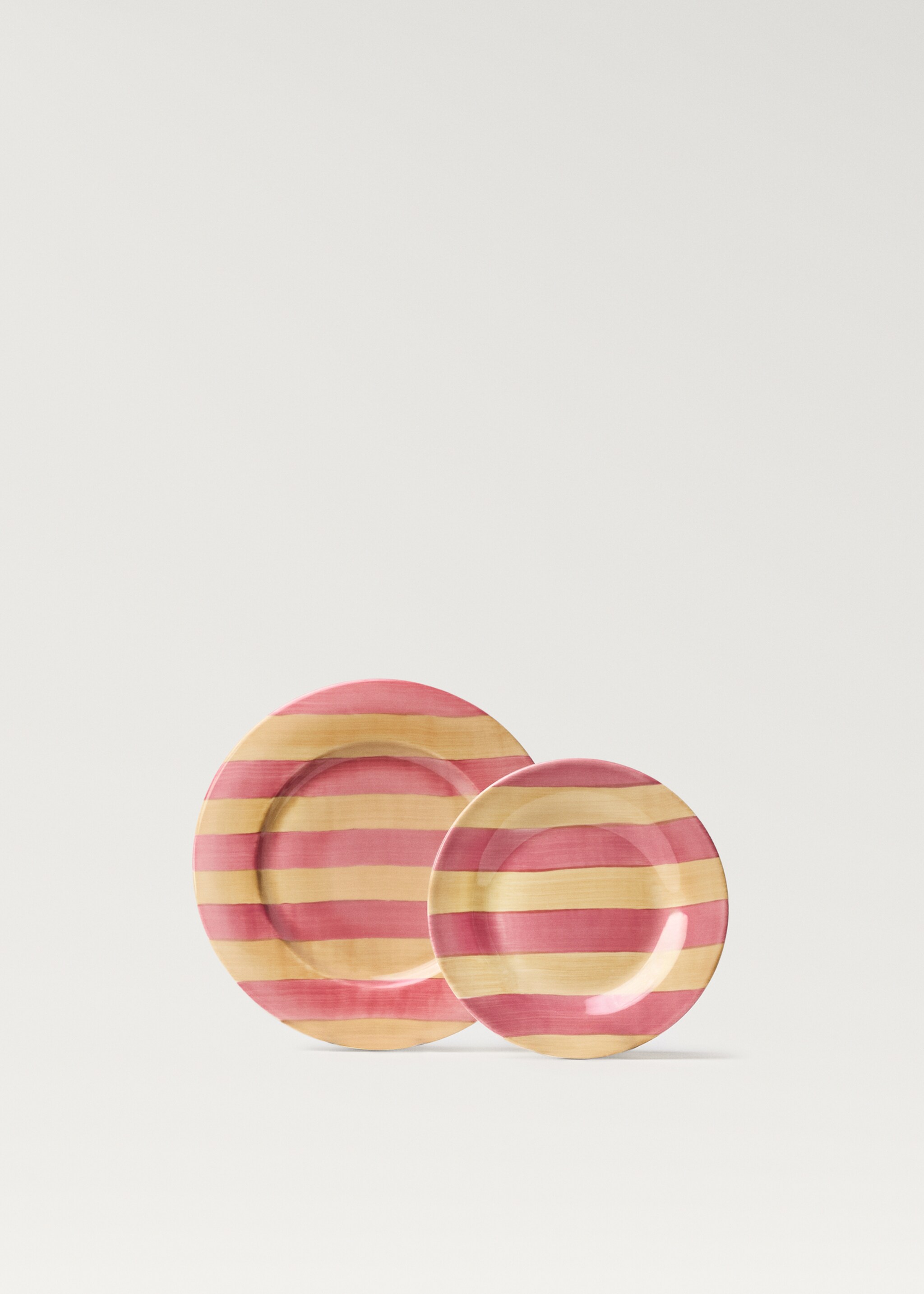 Dessous de plat en grès à rayures - Détail de l'article 3, Rose. Ref: 87087909-00.