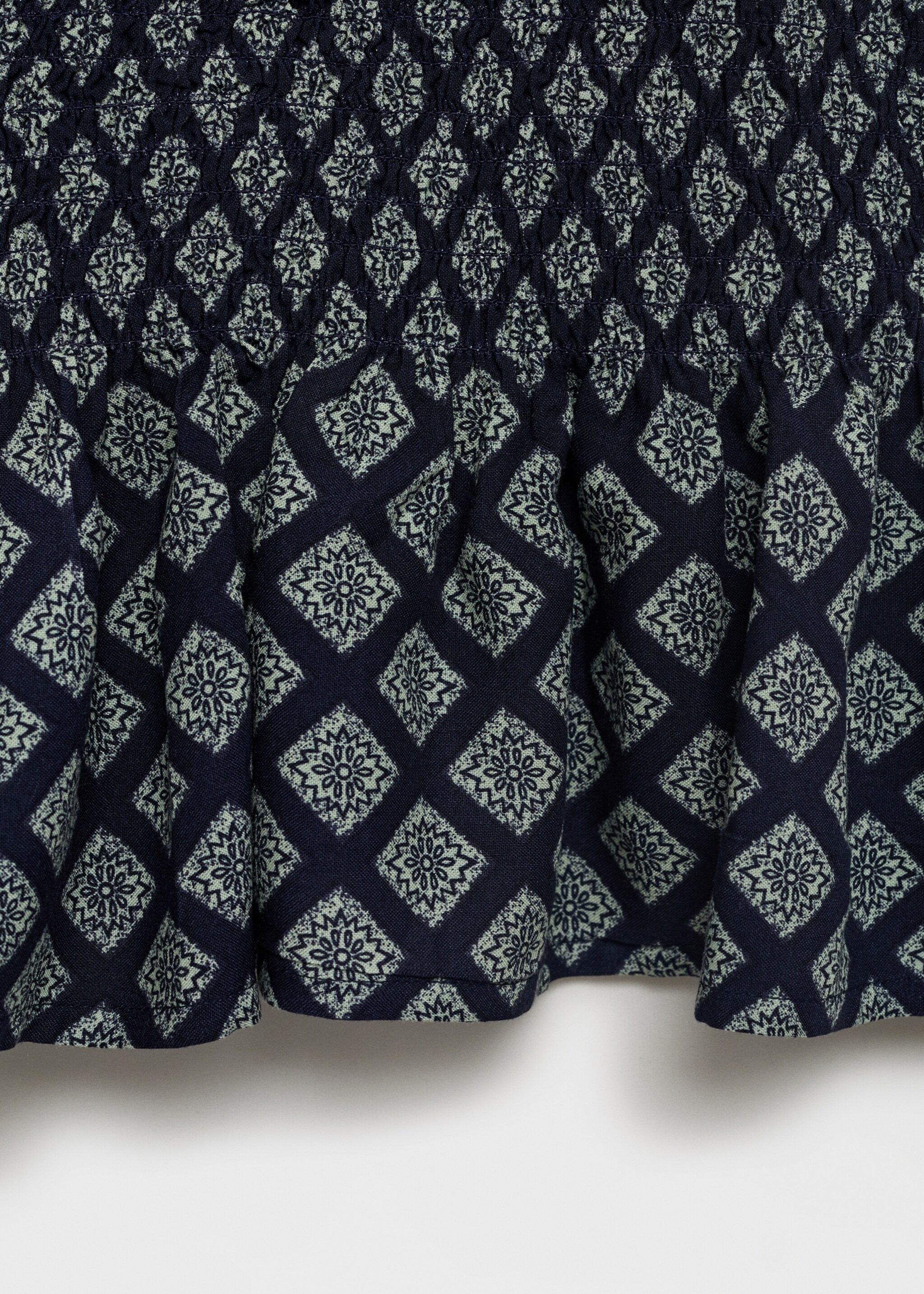 Ruffle printed top - Details of the article 0, Navy. Ref: 87088264-00.