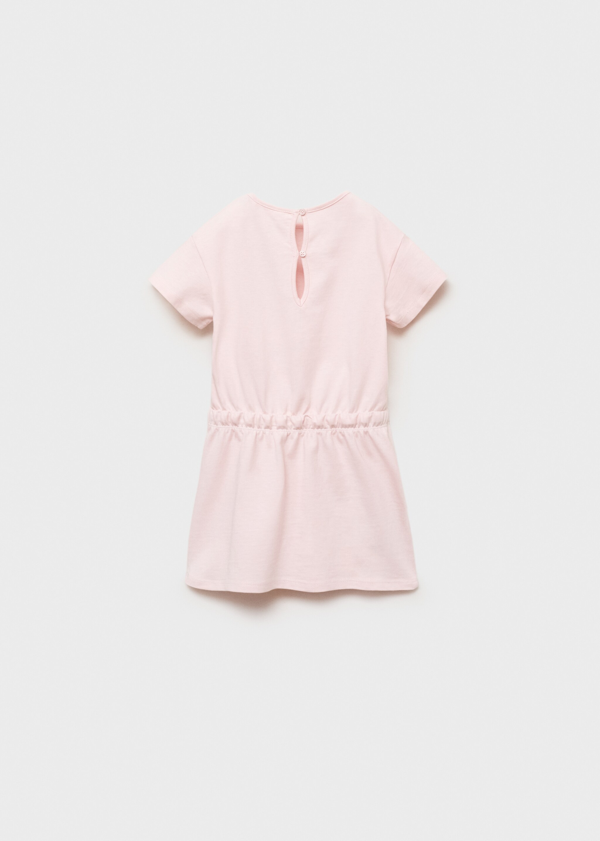 Sukienka bawełniana ściągana troczkami - Tylna strona artykułu, Różowy. Ref: 87088646-00.