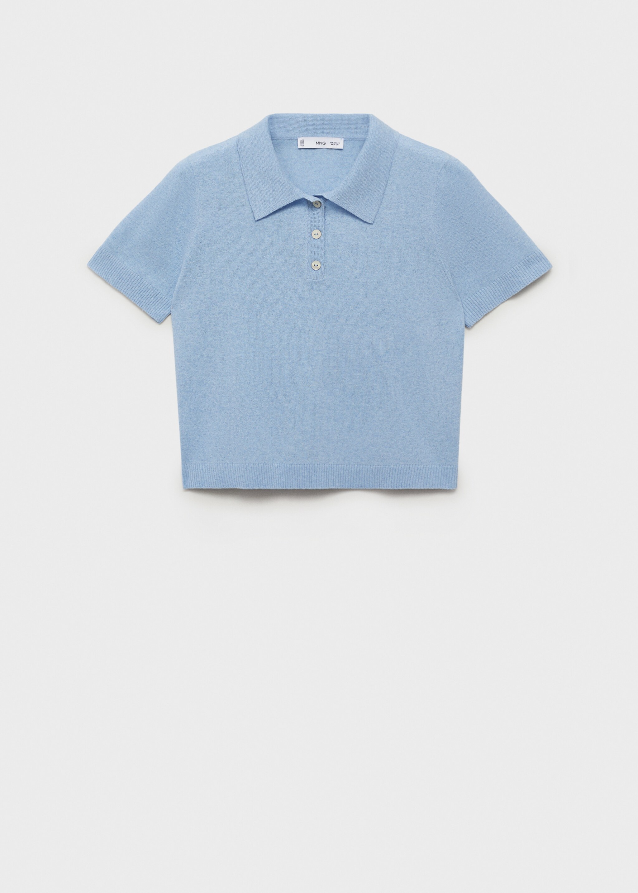 Knitted polo-neck sweater - Article without model, Blue. Ref: 87088649-00.