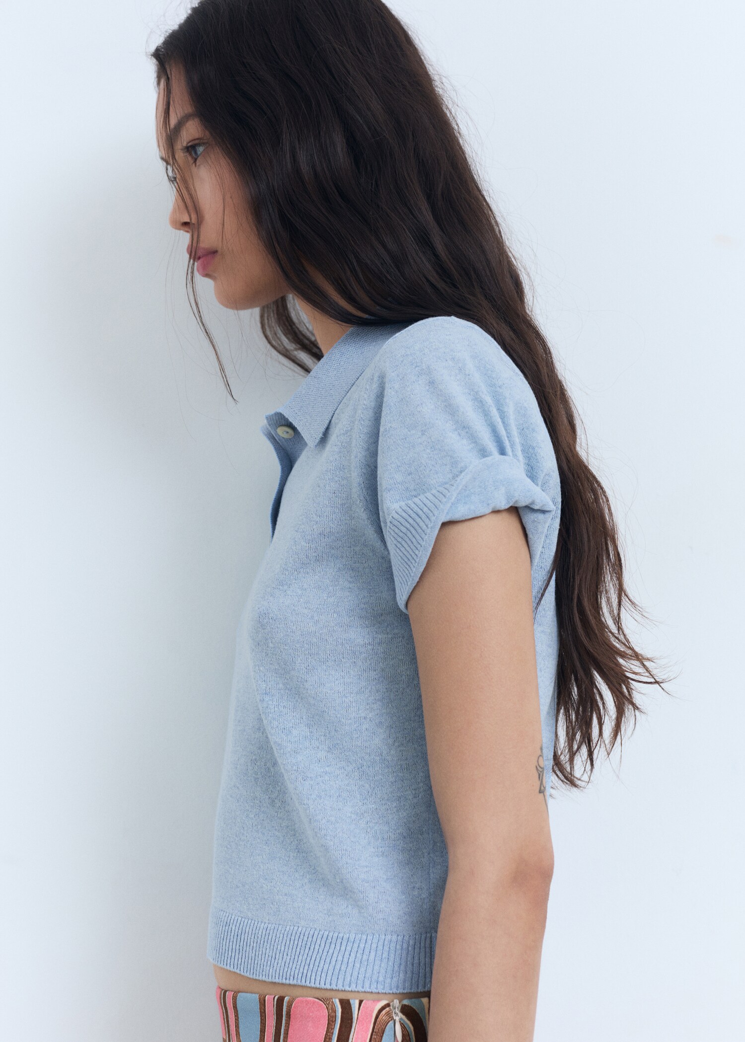 Knitted polo-neck sweater - Details of the article 1