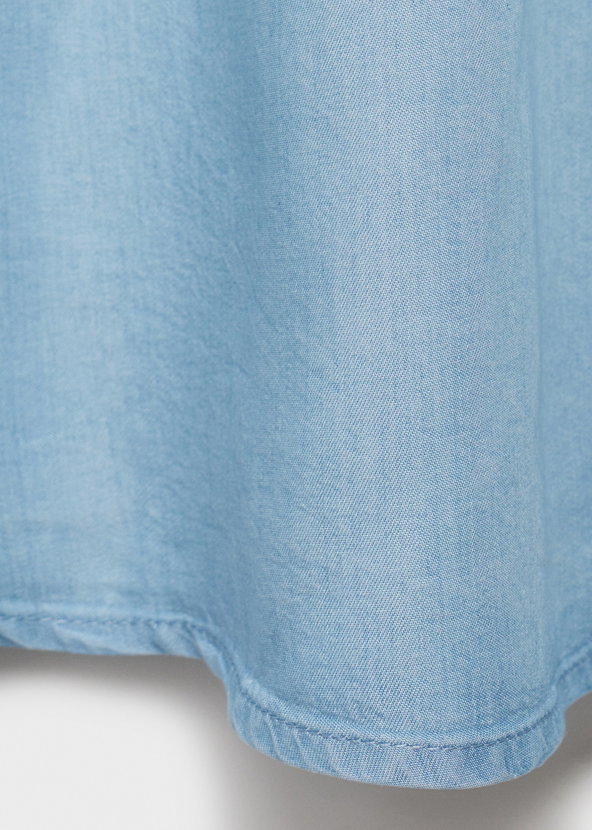 Soft denim midi-skirt with gathered detail - Details of the article 0, Medium Blue. Ref: 87088651-00.