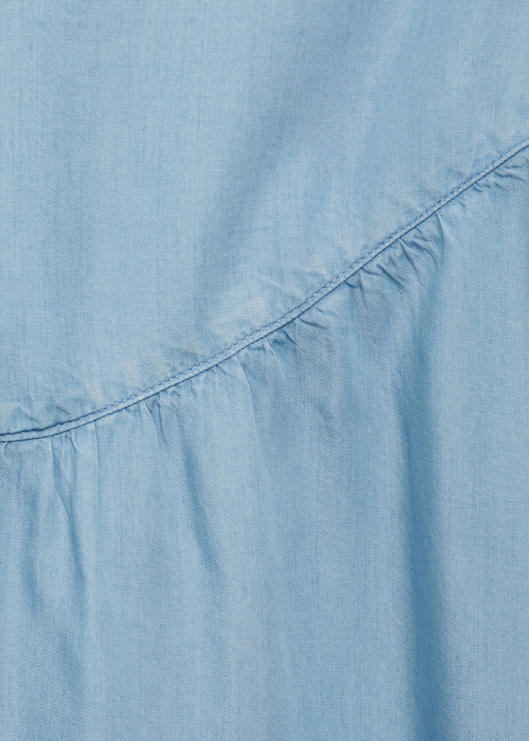 Soft denim midi-skirt with gathered detail - Details of the article 8, Medium Blue. Ref: 87088651-00.