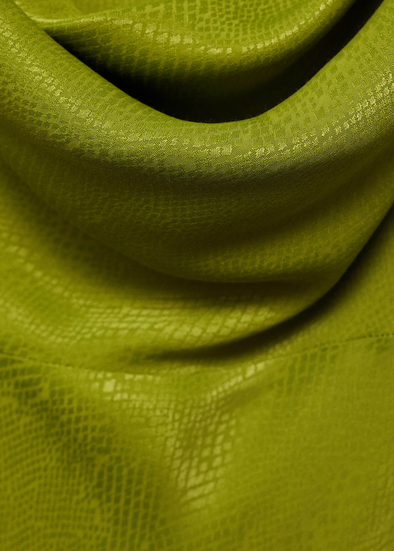 Textured dress with draped neckline - Details of the article 0