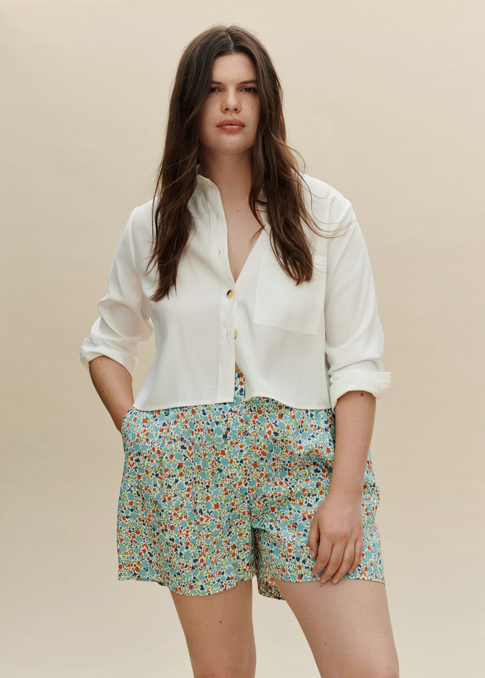 Printed flowy shorts - Details of the article 5