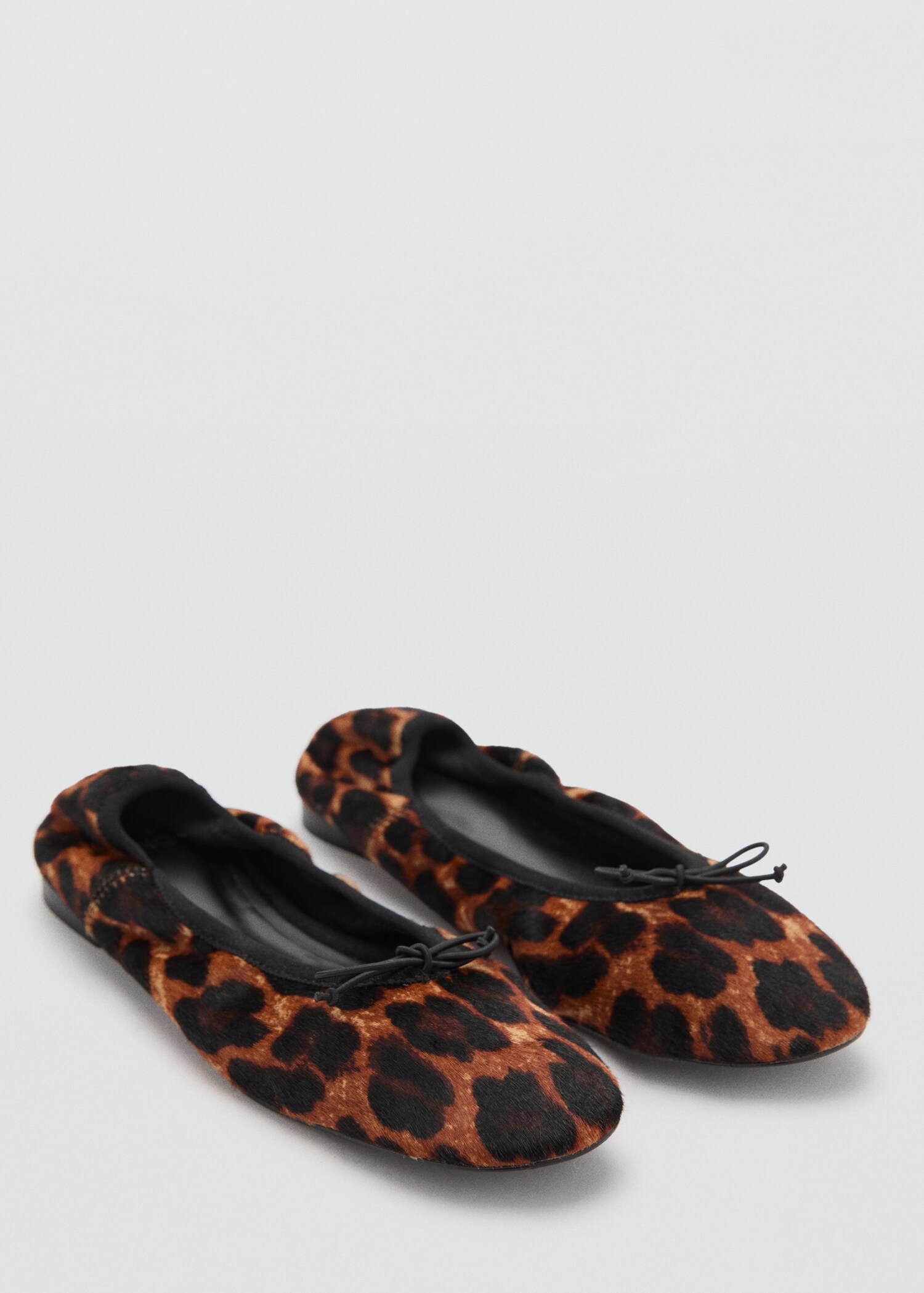 Animal-print leather ballet flats - Medium plane