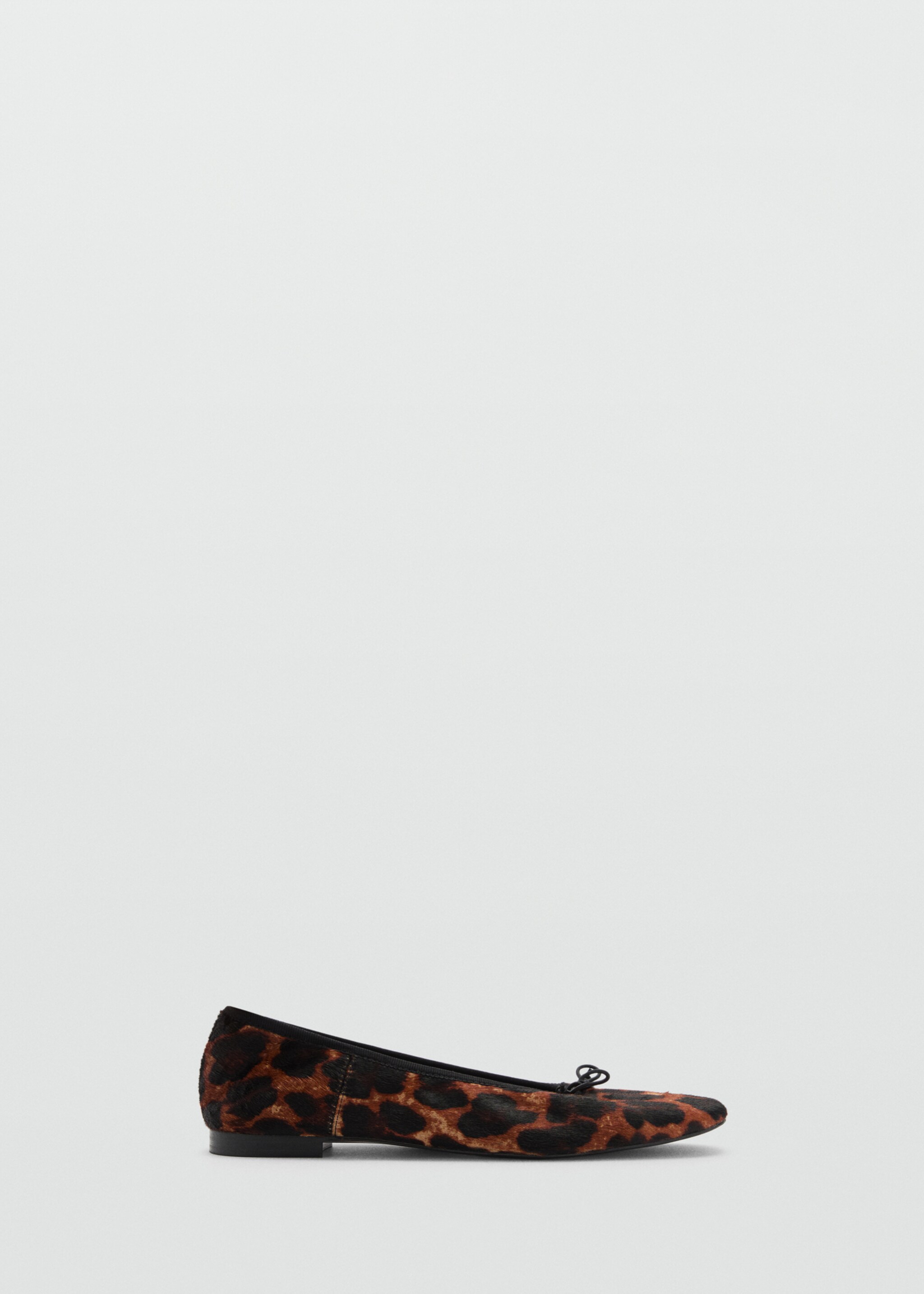 Animal-print leather ballet flats - Article without model, Black. Ref: 87090252-00.