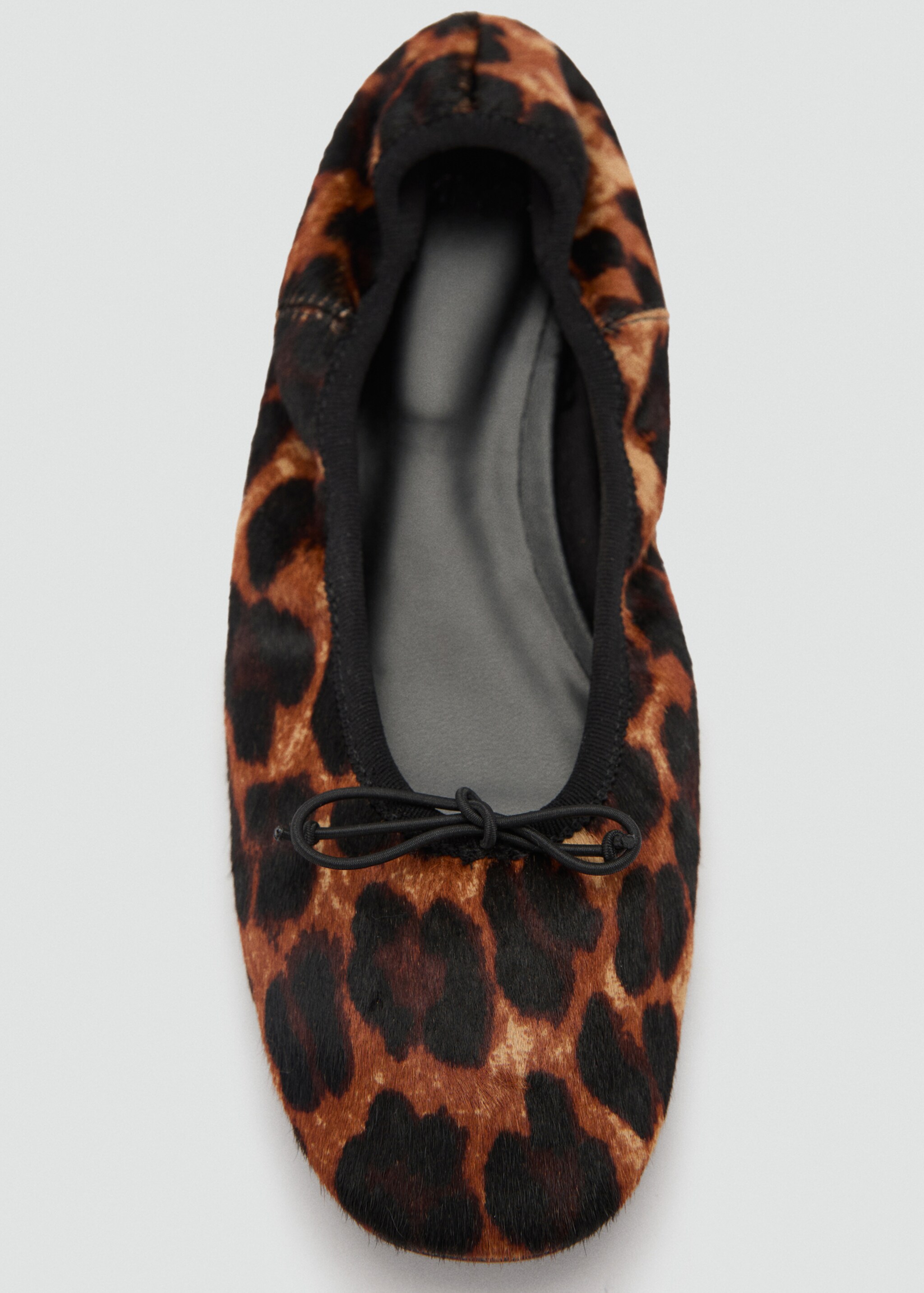 Animal-print leather ballet flats - Details of the article 3, Black. Ref: 87090252-00.