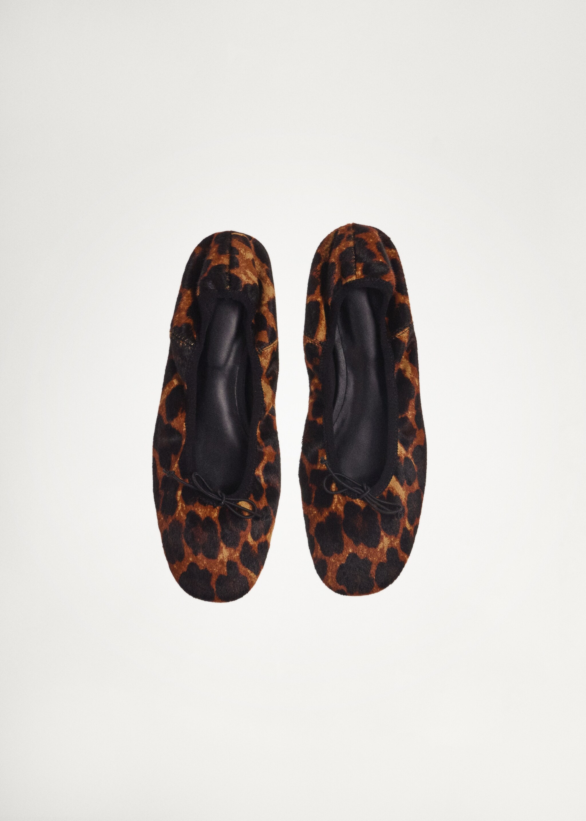 Animal-print leather ballet flats - Details of the article 5, Black. Ref: 87090252-00.