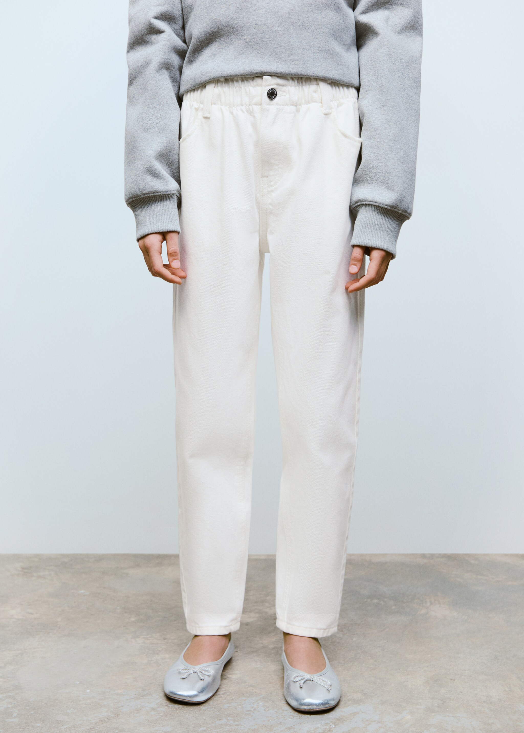 Τζιν paperbag - Λεπτομέρεια του προϊόντος 6, Υπόλευκο. Ref: 87090413-00.