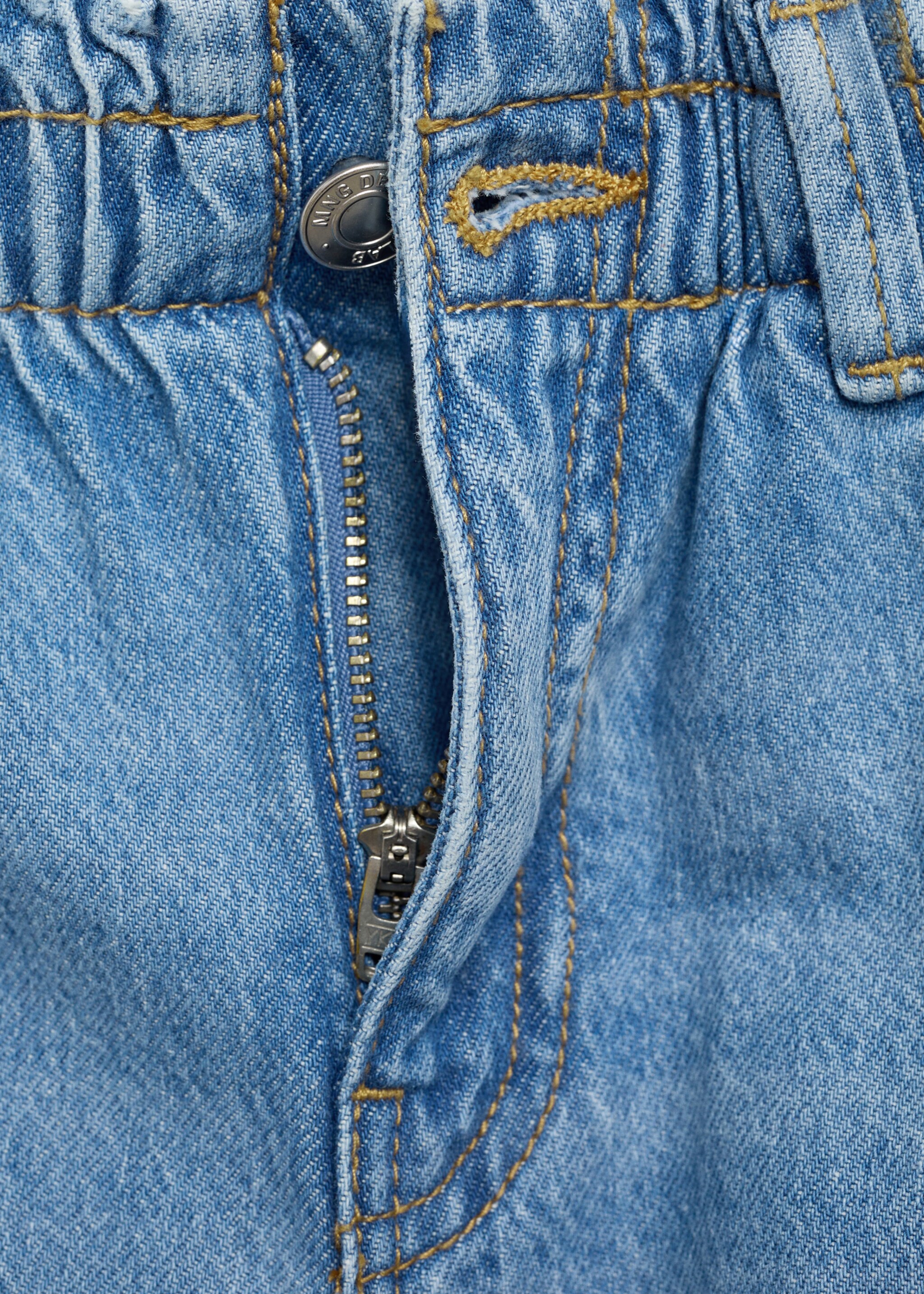 Džíny paperbag - Detail zboží 8, Středně modrá. Ref: 87090413-00.