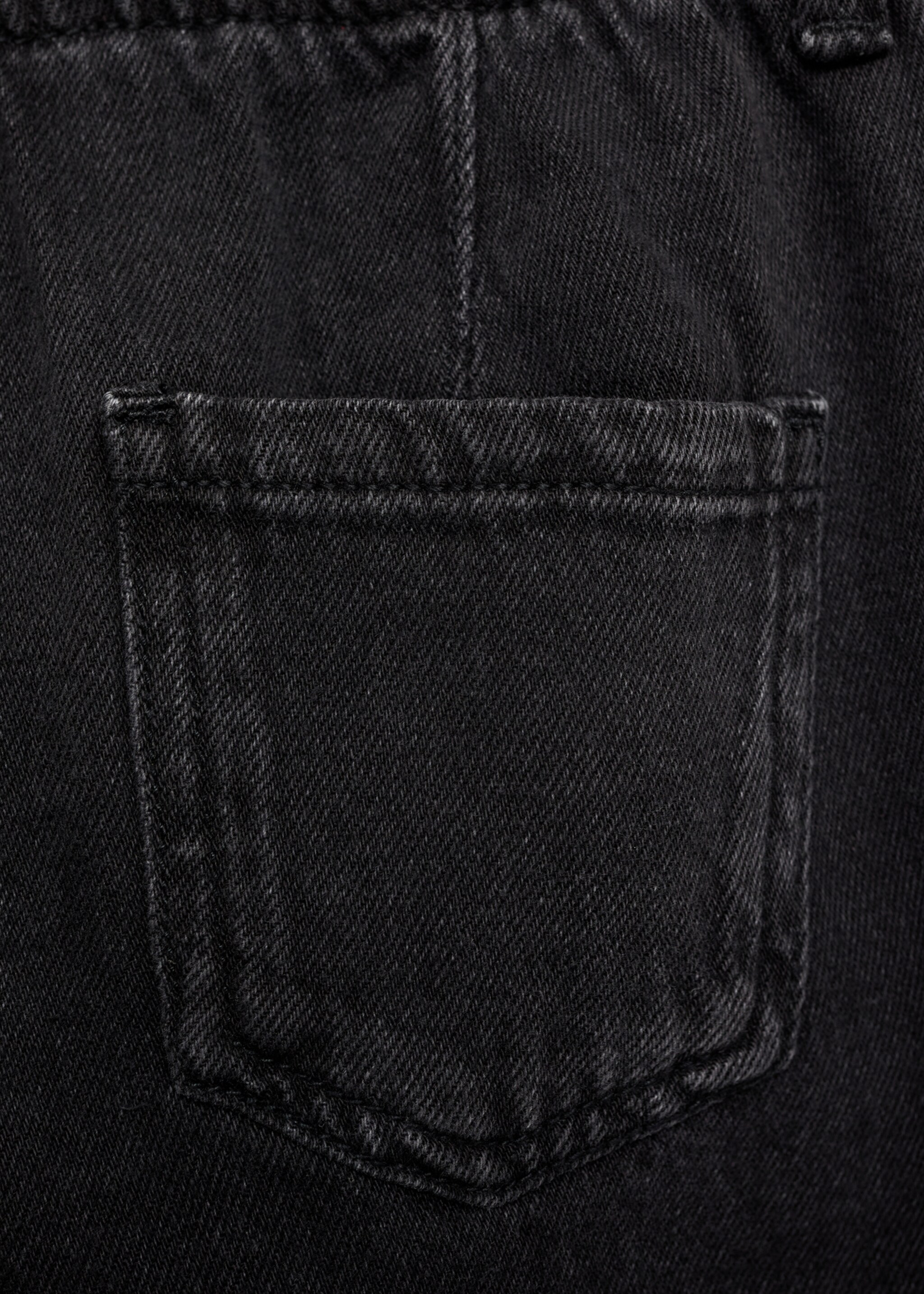 Paperbag jeans - Detail van het artikel 0, Black denim. Ref: 87090413-00.